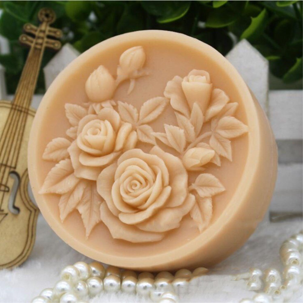 Premium Silicone Soap Flower Mold for Handmade DIY Soap Making - 6 Cavity Floral Soap Molds for Bath, Wedding Favors, Home Decor & Gift Making (Model 14353)