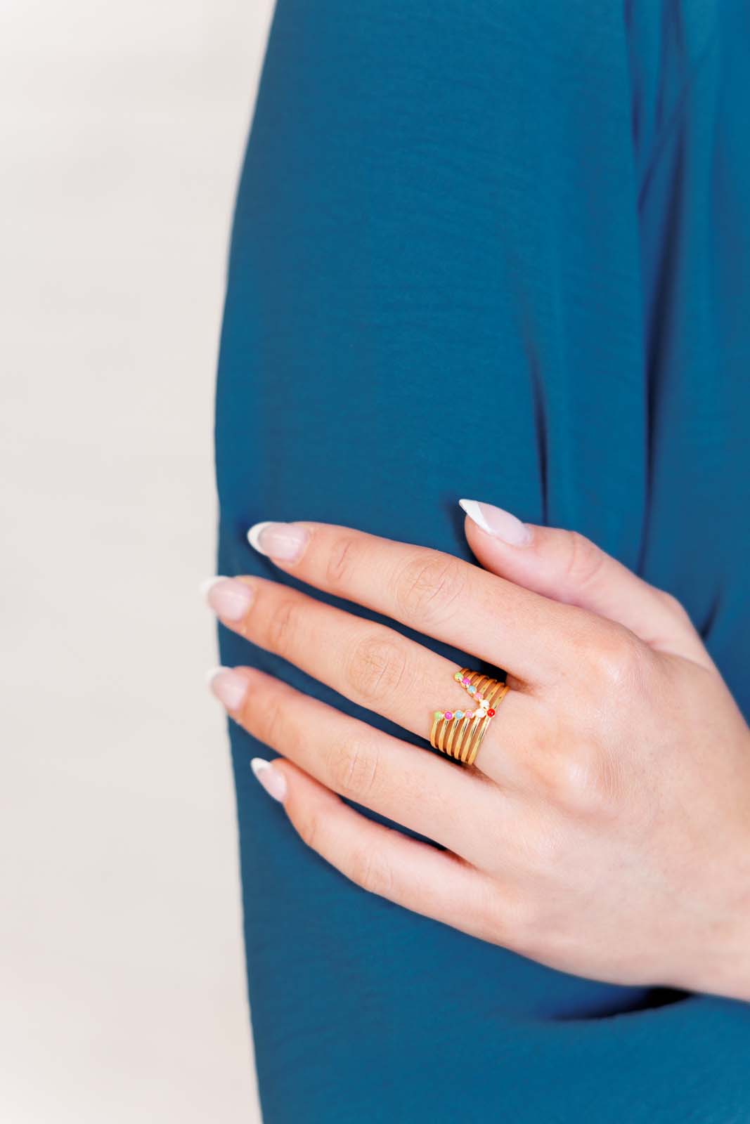 Color In The Lines Ring - Minimalist Geometric Stacking Ring for Women | Perfect for Everyday Wear, Layering & Gift Giving