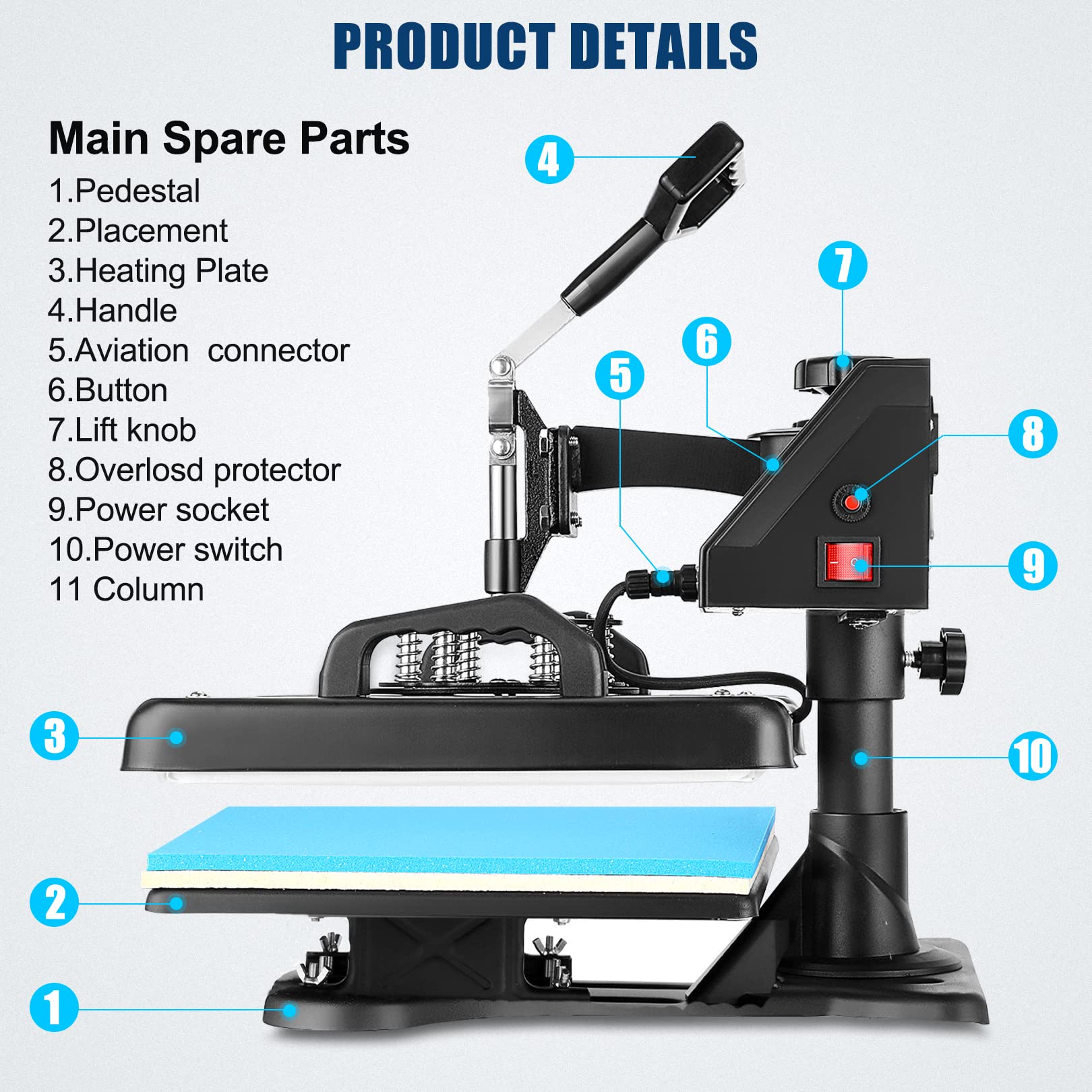 WHUBEFY 8-in-1 Multifunctional Heat Press Machine 15