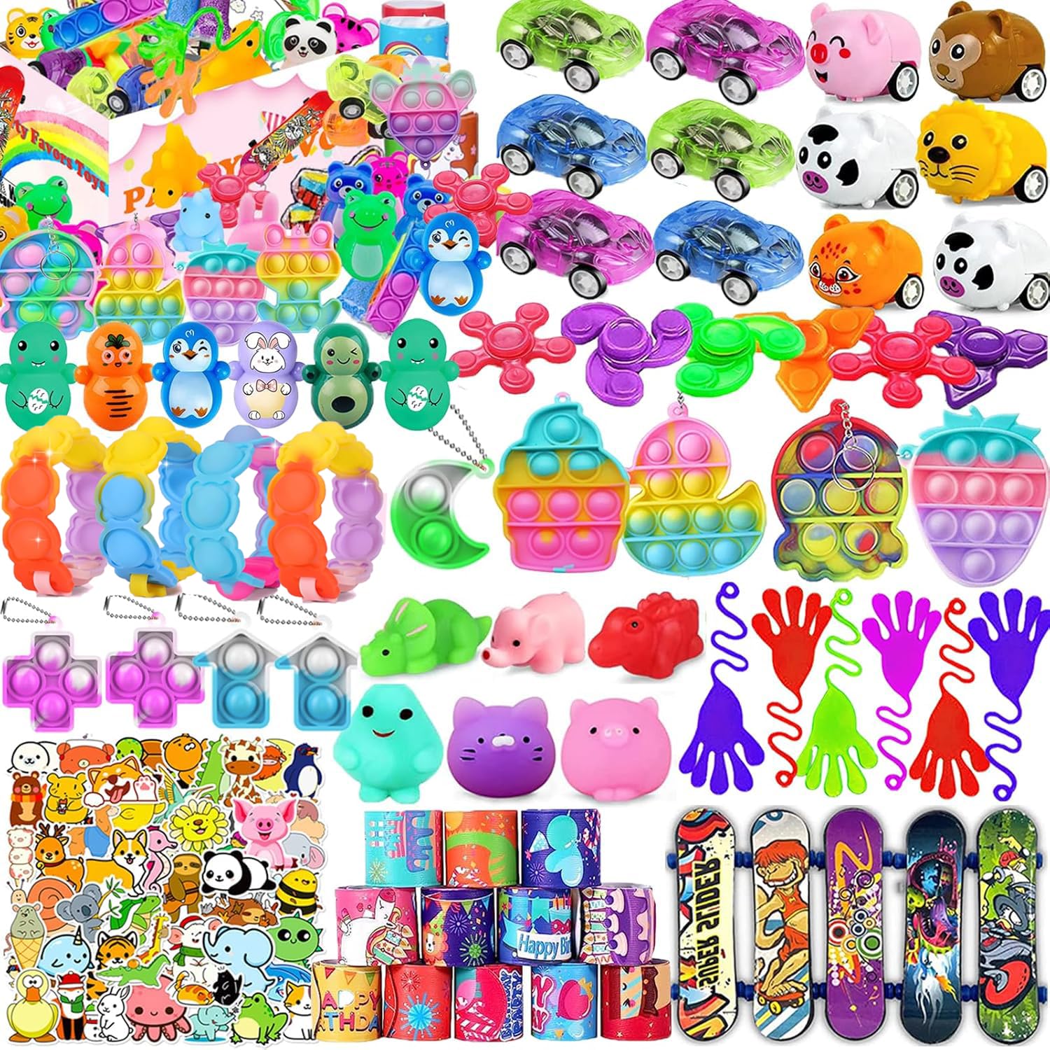 115 Pcs Kids Party Favors - Pop Fidget Toys, Goodie Bag Fillers, Classroom Prize Box Toys for Ages 4-12 | Perfect for Birthday Parties, School Rewards, Pinata Stuffers & Treasure Box Gifts