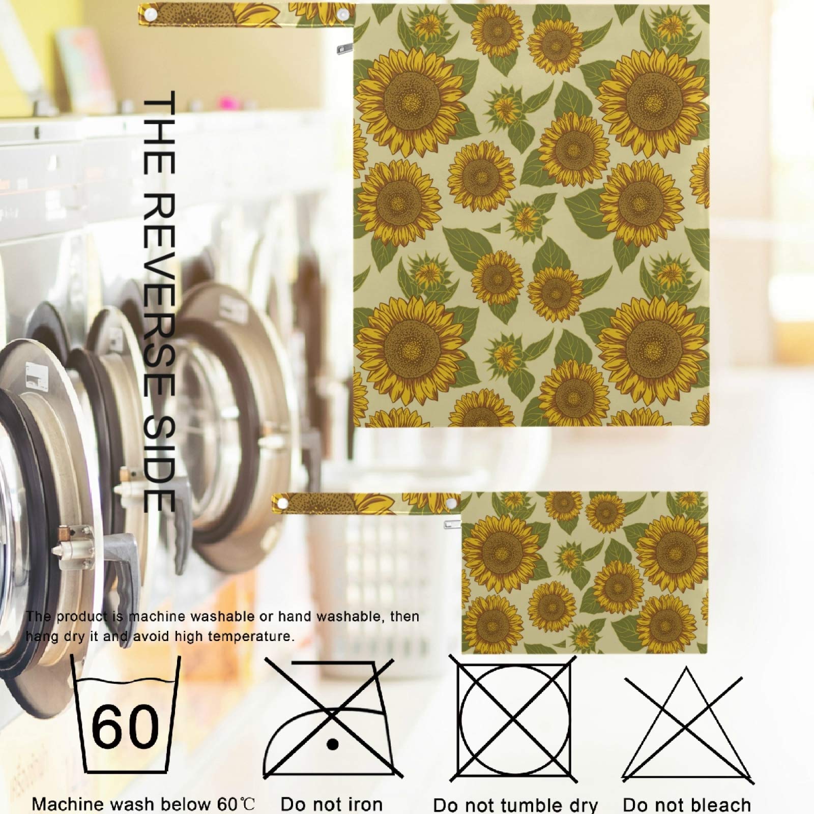 2-Pack Sunflower with Leaf Wet Bags - Waterproof Reusable Zippered Pockets for Travel, Beach, Pool & Gym | Perfect for Diapers, Swimsuits, Toiletries & Dirty Clothes (Daycare, Stroller & Sports Use)