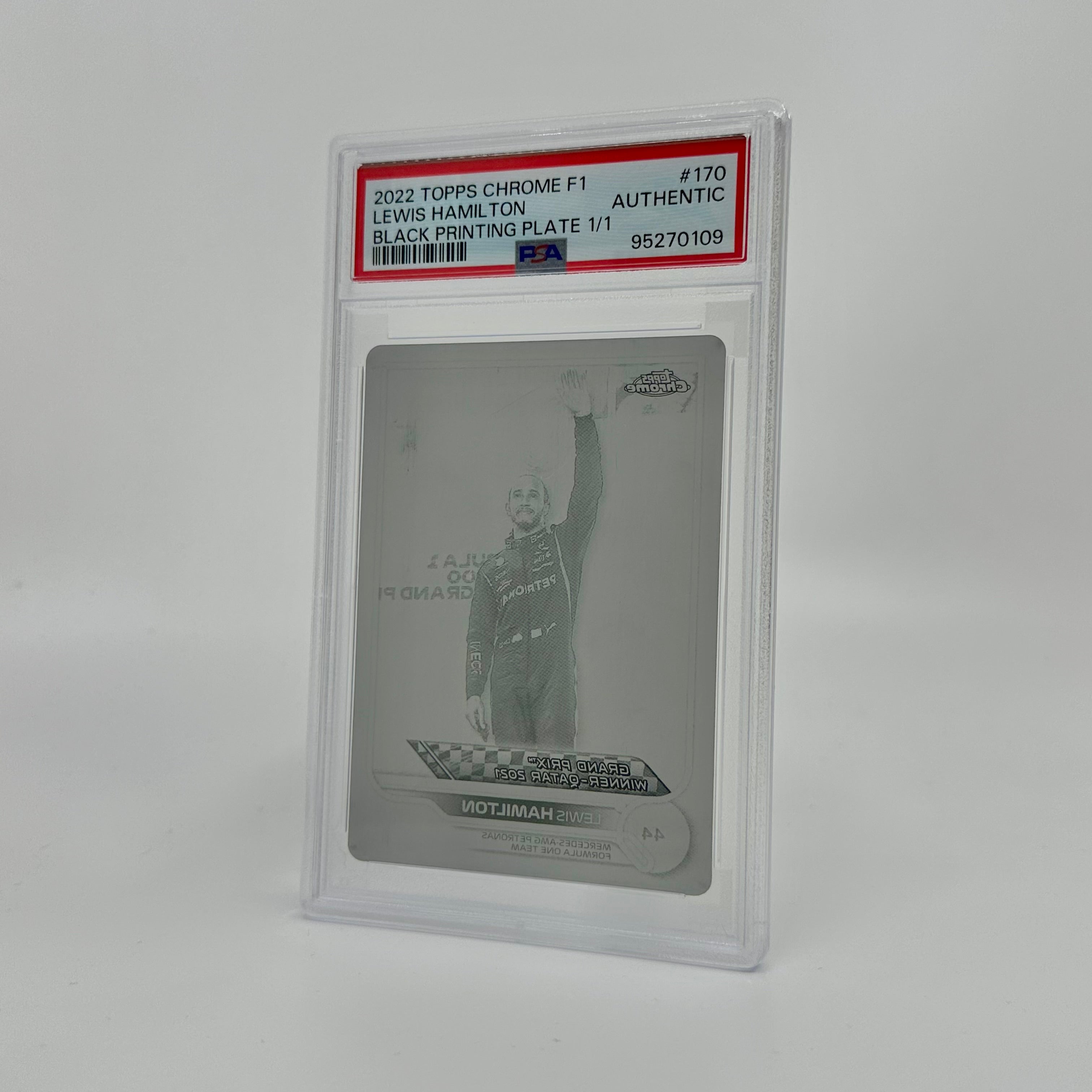 2022 Topps Chrome Lewis Hamilton #170 Black Printing Plate - Limited Edition Collectible for F1 Fans & Sports Memorabilia Enthusiasts | Perfect for Display, Trading, and Investment