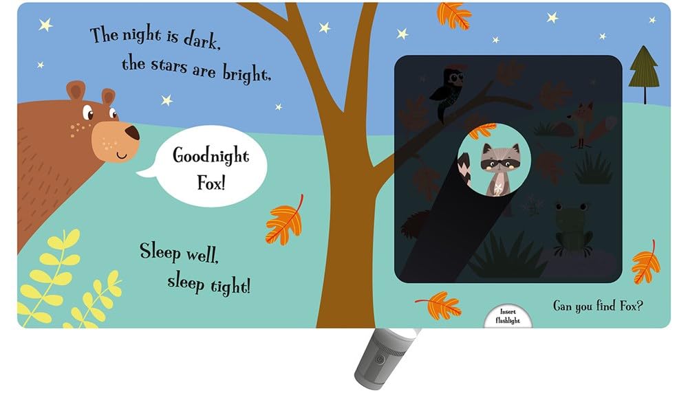 Goodnight Bear - Interactive Magic Flashlight Book for Kids | Bedtime Story & Animal Adventure | Perfect for Toddlers' Nighttime Routine & Early Learning