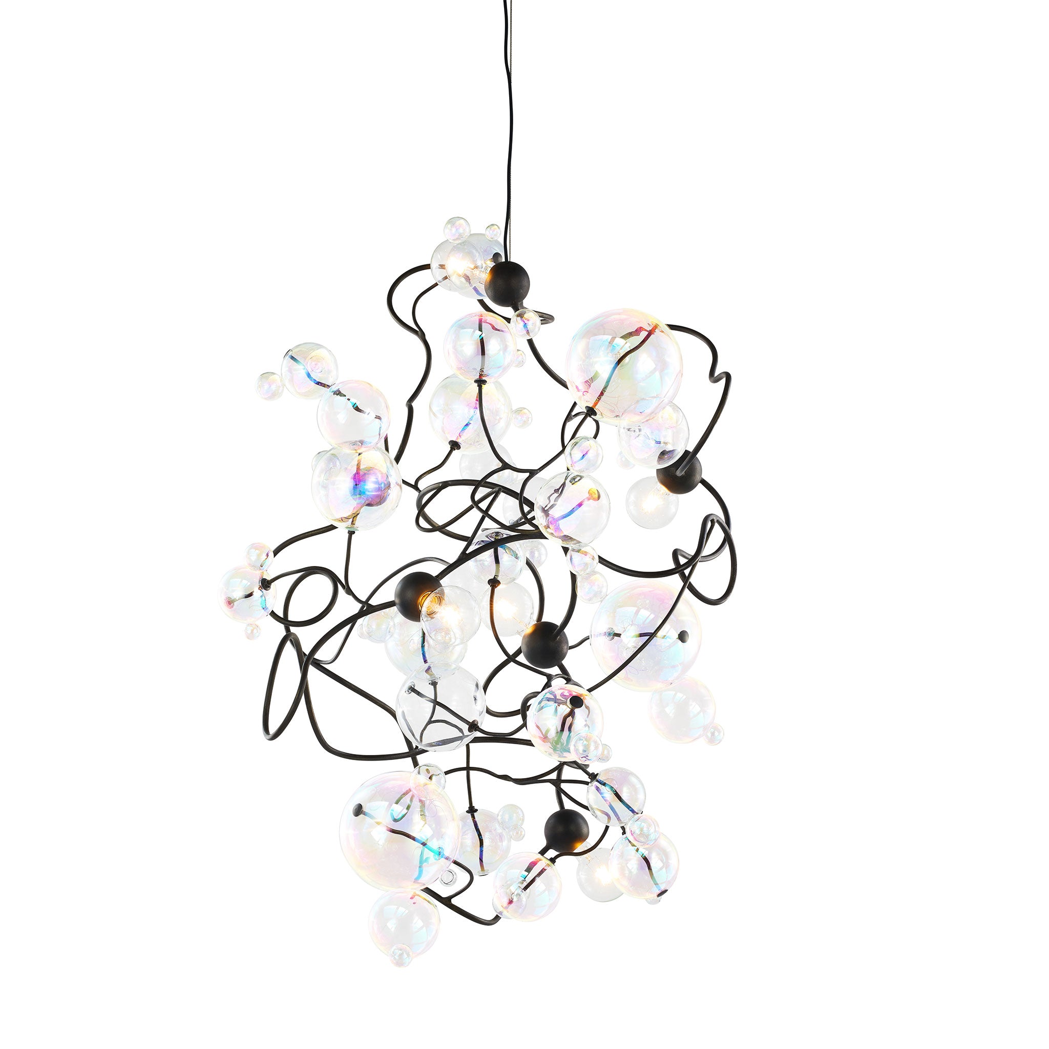 Modern Bubbles Flow Chandelier - Conical Crystal Ceiling Light Fixture for Dining Room, Living Room & Bedroom Decor