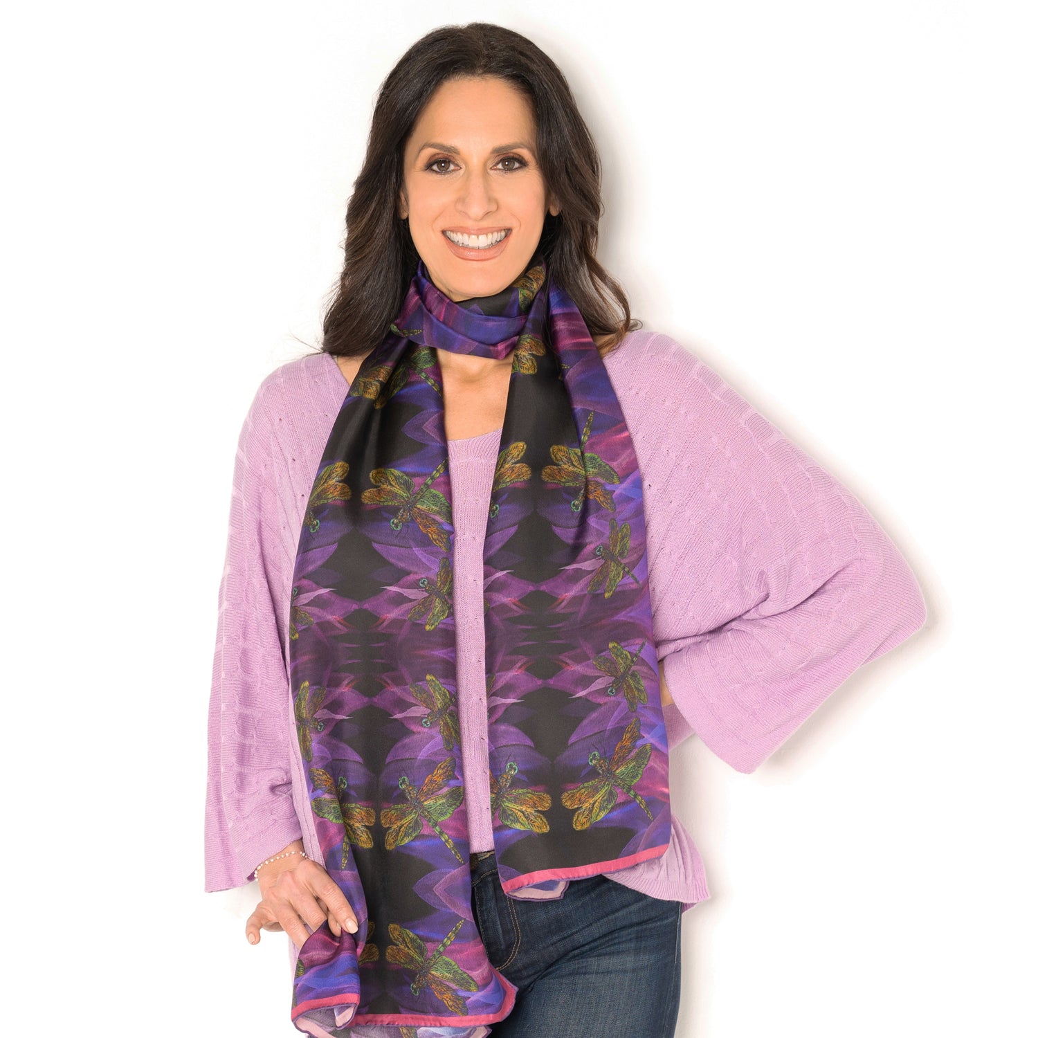 Elegant Long Silk Scarf for Women - Soft & Luxurious Fashion Accessory - Perfect for Office, Evening Parties & Special Occasions