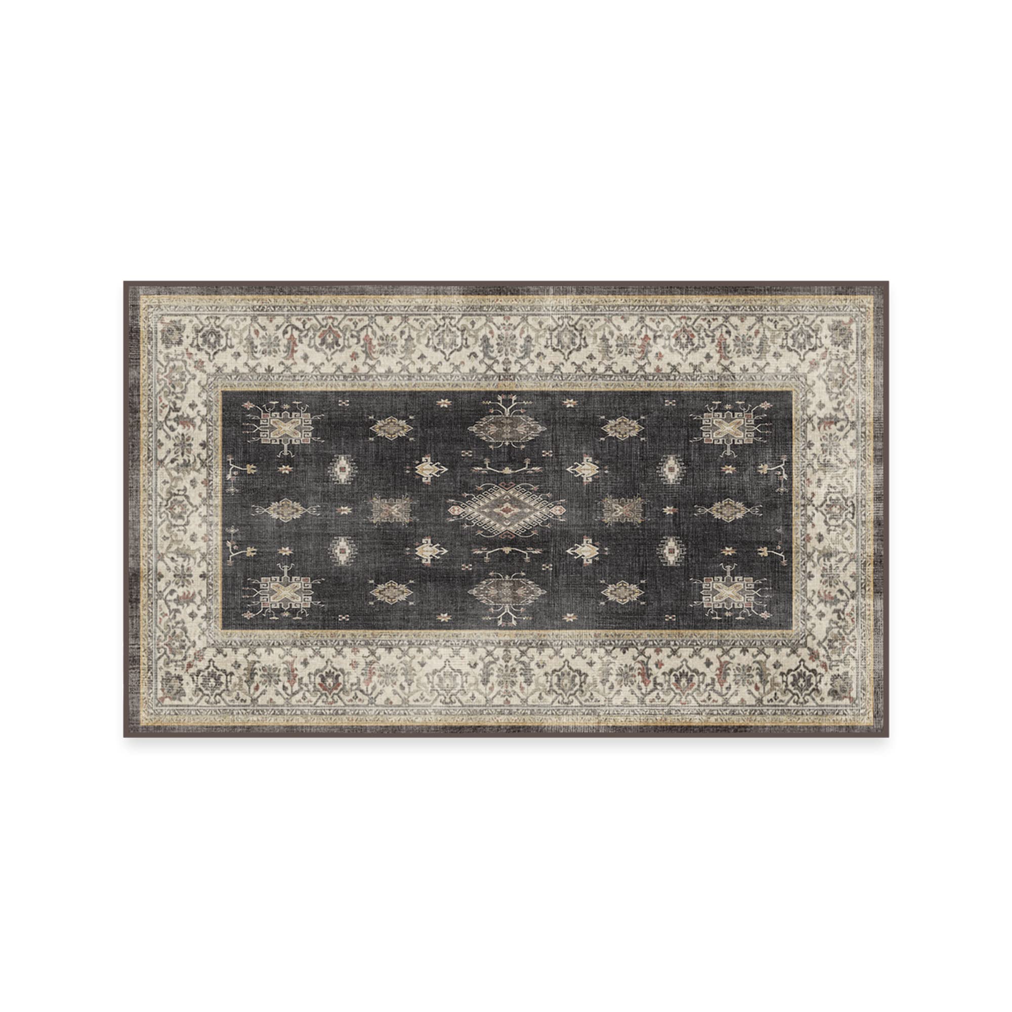 Ruggable Washable 3x5 Area Rug - Verena Dark Wood Pattern | Non-Slip Gripper Pad | Premium Indoor Rug for Living Room, Bedroom, Kitchen, Office & Classroom | Easy to Clean & Maintain | Perfect for High Traffic Areas & Pet-Friendly Homes