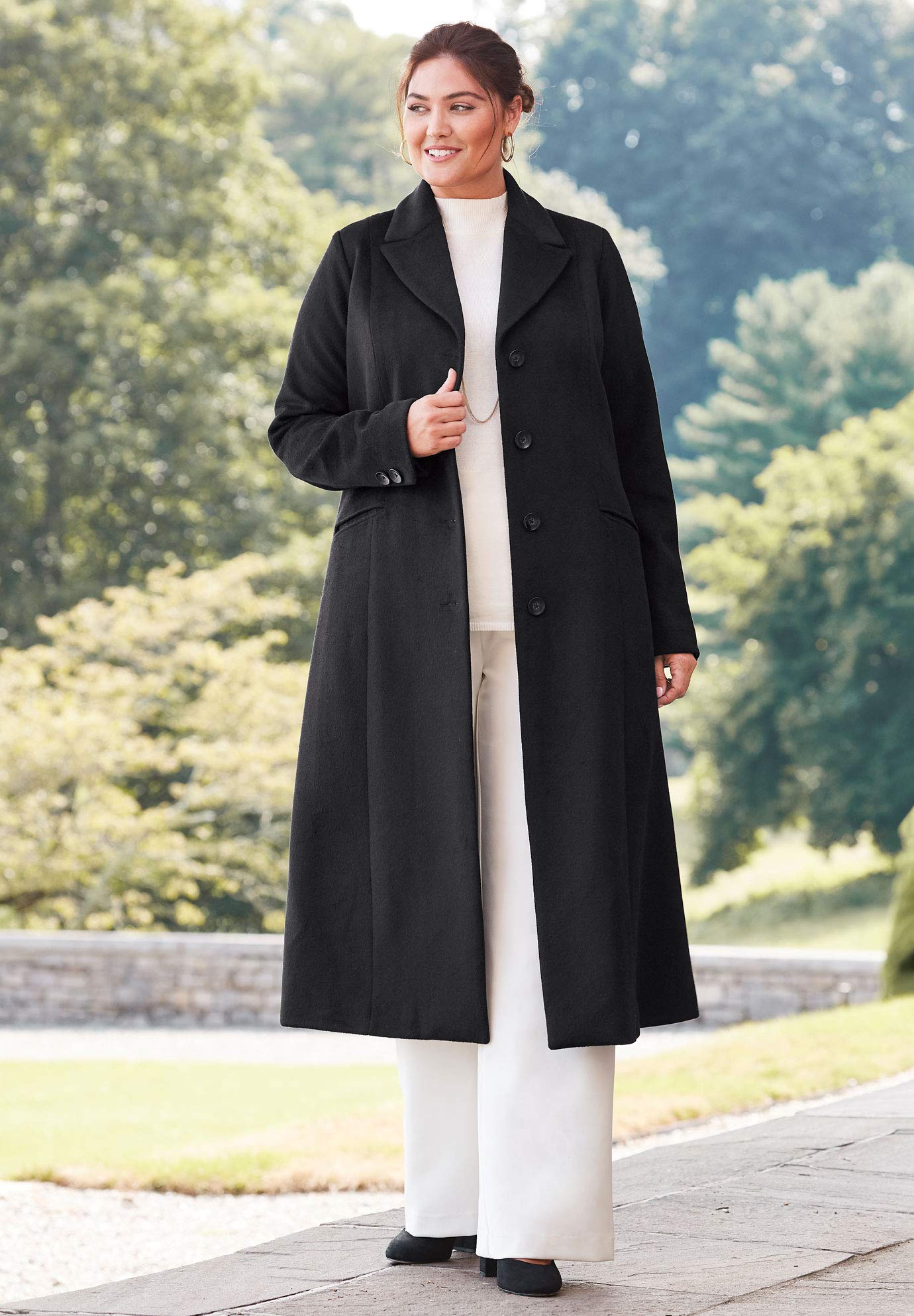 Jessica London Women's Plus Size Wool Blend Long Coat for Winter - Warm & Stylish Outerwear for Work, Travel & Special Occasions