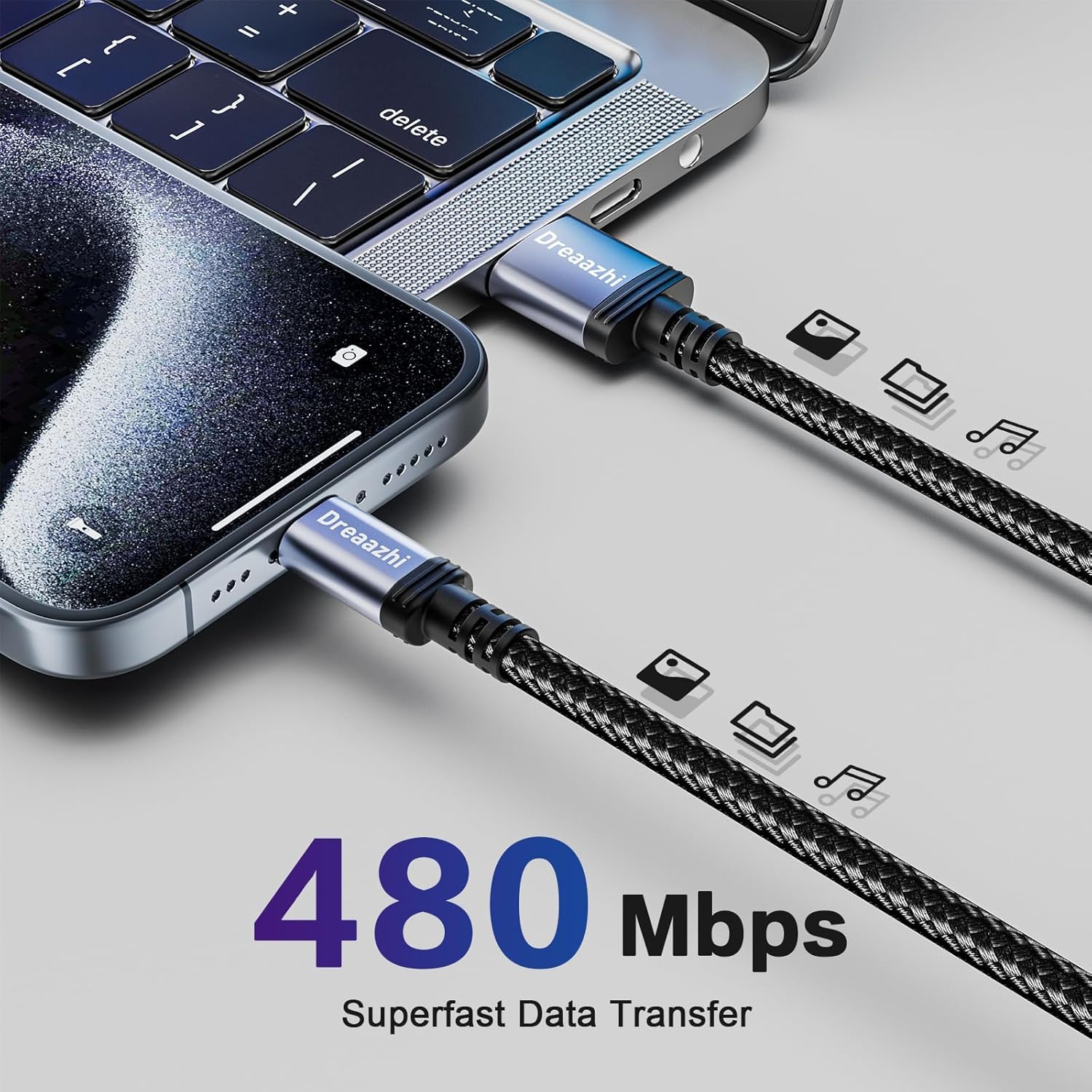 Dreaazhi 10ft USB C Fast Charging Cable 3.1A Braided Nylon Cord - Compatible with iPhone 15, Samsung Galaxy S10/S9/S8 Plus, Note 10/9/8, PS5 Controller, LG V30/V20/G6/G5, Moto & More - Perfect for Gaming, Travel & Home Charging