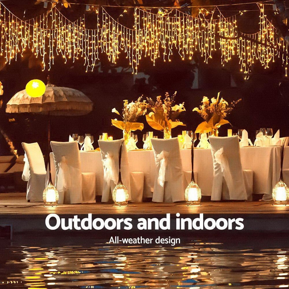 800 LED Christmas Icicle Lights - Warm White Outdoor String Lights for Holiday Decorations, Perfect for Christmas Tree, Roof, Windows, and Indoor/Outdoor Holiday Lighting
