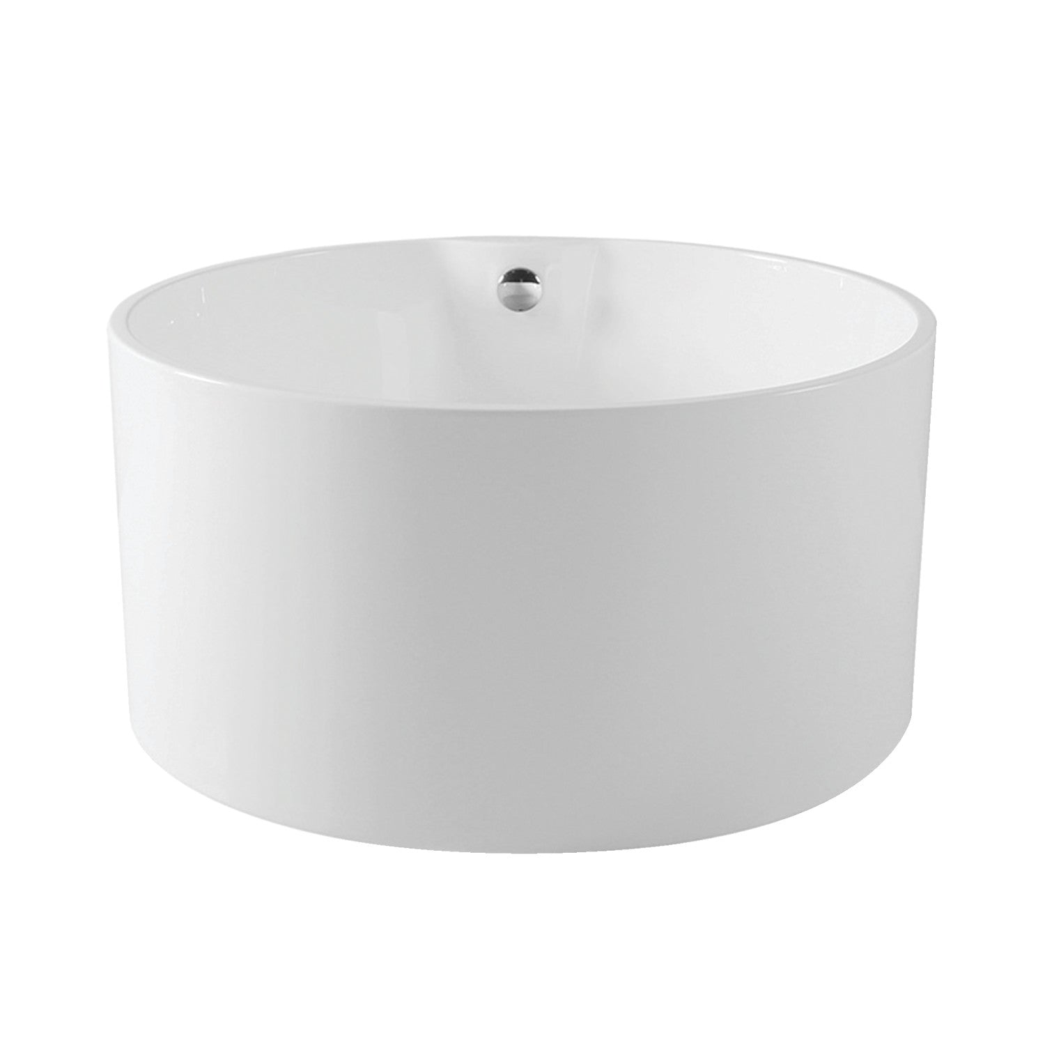 Aqua Eden 45 Inch Acrylic Round Freestanding Bathtub - Double Ended Soaking Tub with Drain - Glossy White Finish - Perfect for Luxury Bathrooms & Spa Retreats
