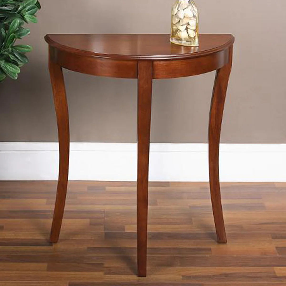 Cherry Finish Flower Display Table - Elegant Wooden Side Table for Home Decor, Living Room, or Entryway by All Things Cedar (HR01)