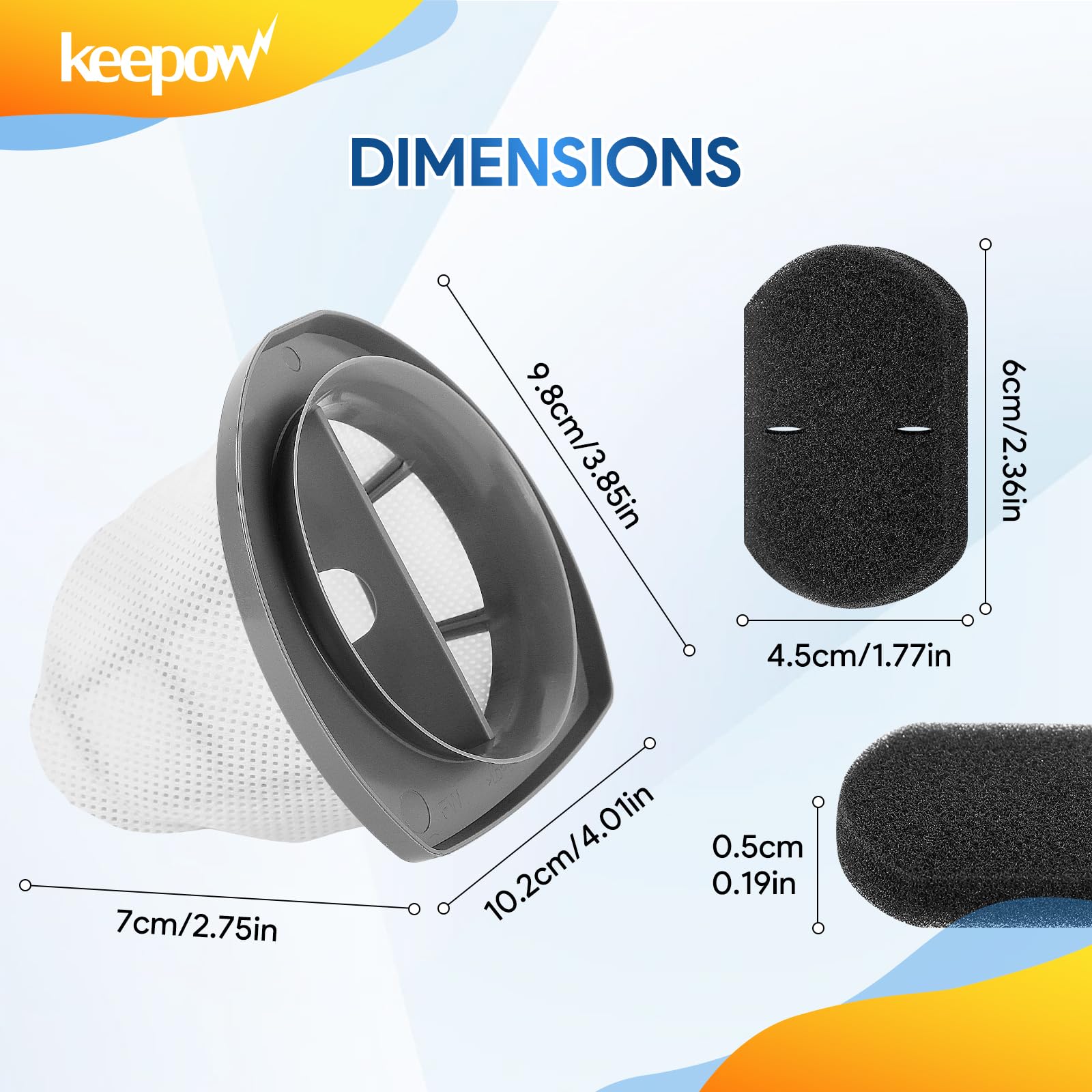 KEEPOW 2033 Vacuum Filter Set 4-Pack - Compatible with Bissell Featherweight Stick Lightweight Bagless Vacuum Models 2033, 20331, 20333, 20336, 20339, 2033M - Replacement Filters for Pet Hair, Dust & Allergens - Perfect for Home Cleaning & Maintenance
