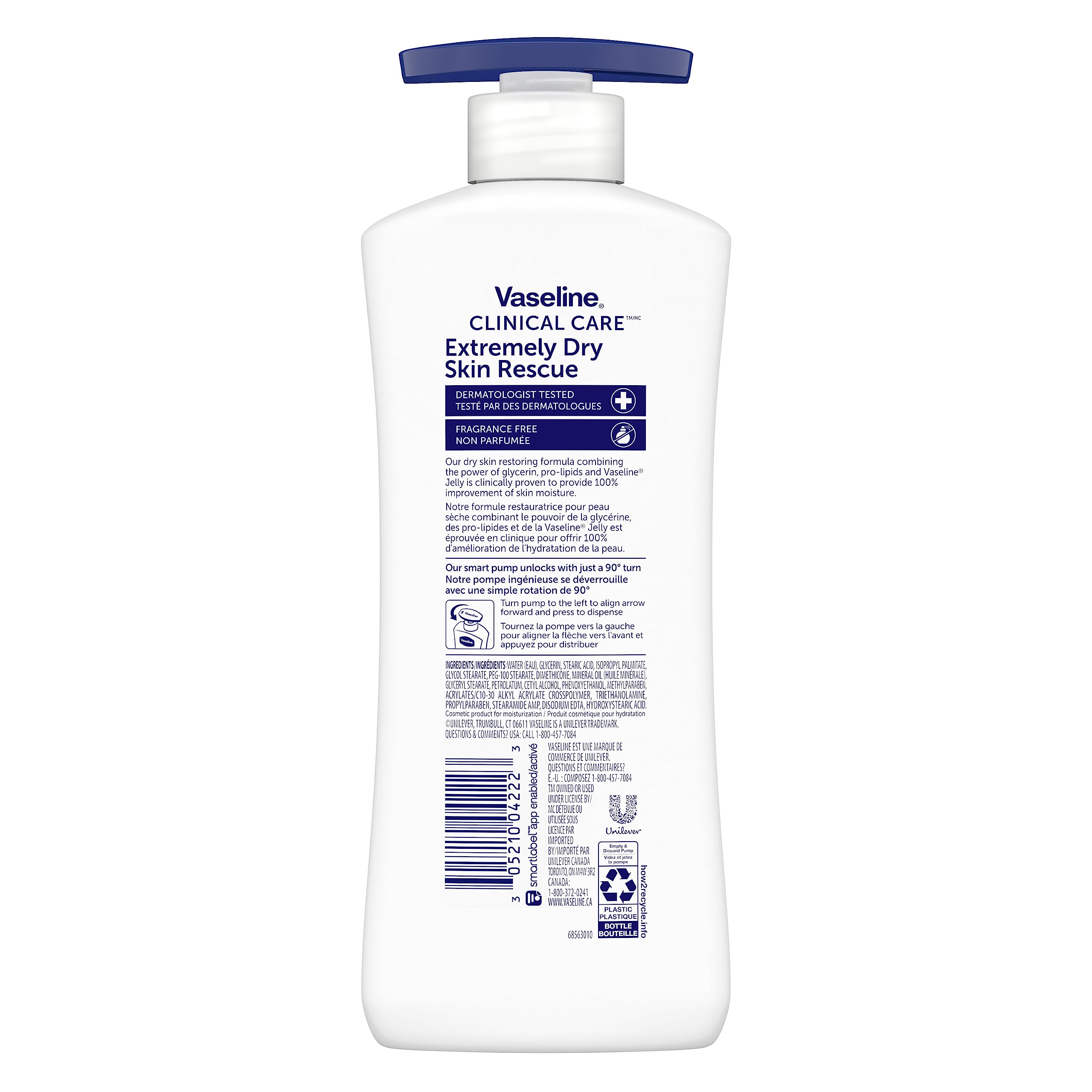 Vaseline Clinical Care Extremely Dry Skin Rescue Body Lotion - Fast-Absorbing Moisturizer with Glycerin & Hydrating Lipids for Women & Men, 13.5 Oz (Pack of 2) - Ideal for Daily Hydration, Cracked Skin Relief & Winter Care