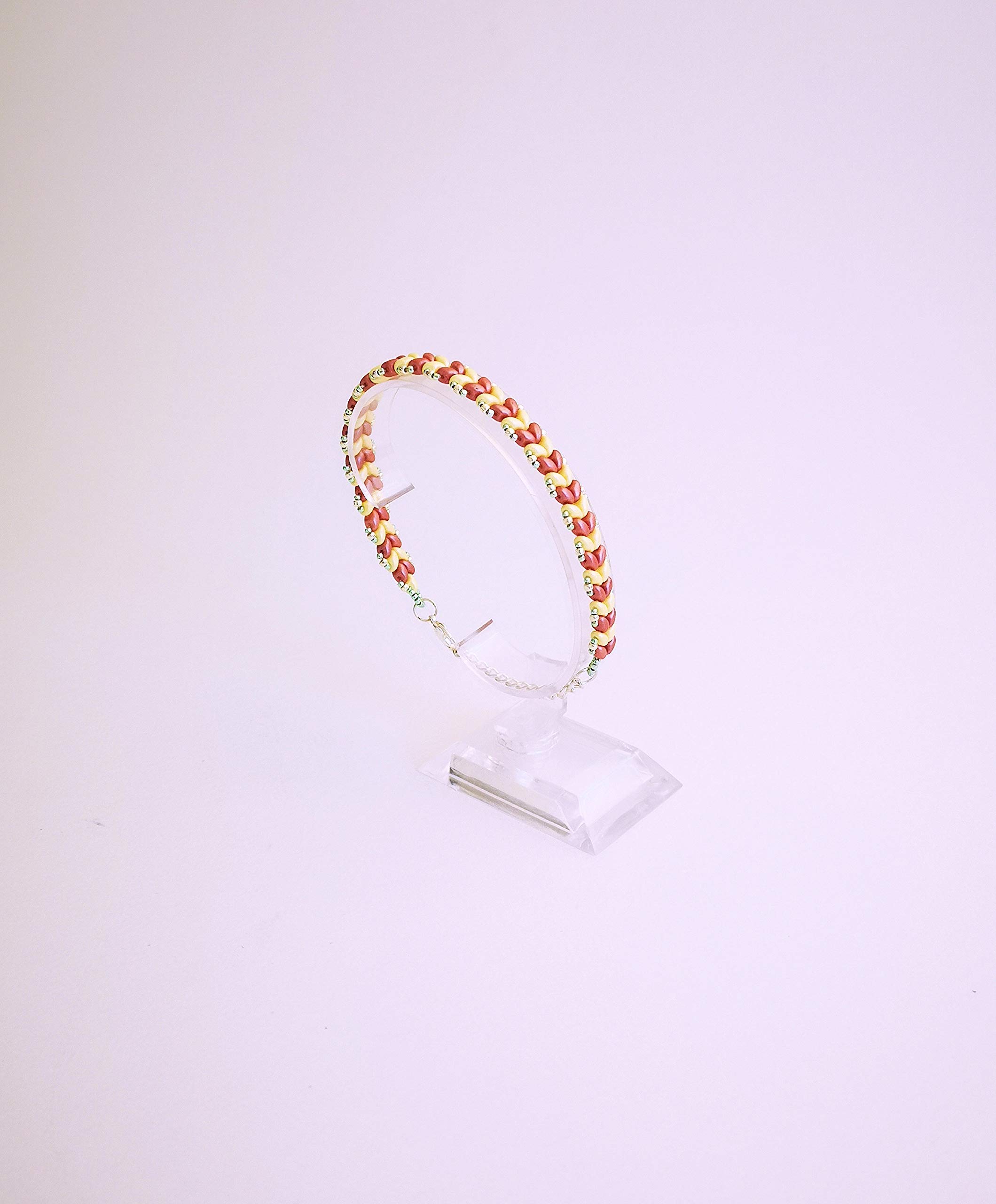Elegant Yellow Coral Arrow Beaded Bracelet - Handmade Narrow Jewelry for Women, Perfect for Parties, Weddings & Everyday Wear