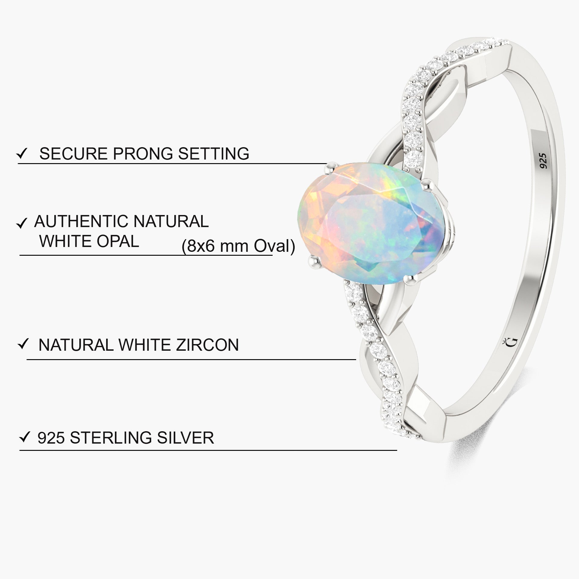 Ethiopian White Fire Opal Wedding Ring for Women - 14K Gold Engagement Band, Elegant Bridal Jewelry Gift for Anniversary, Proposal & Special Occasions
