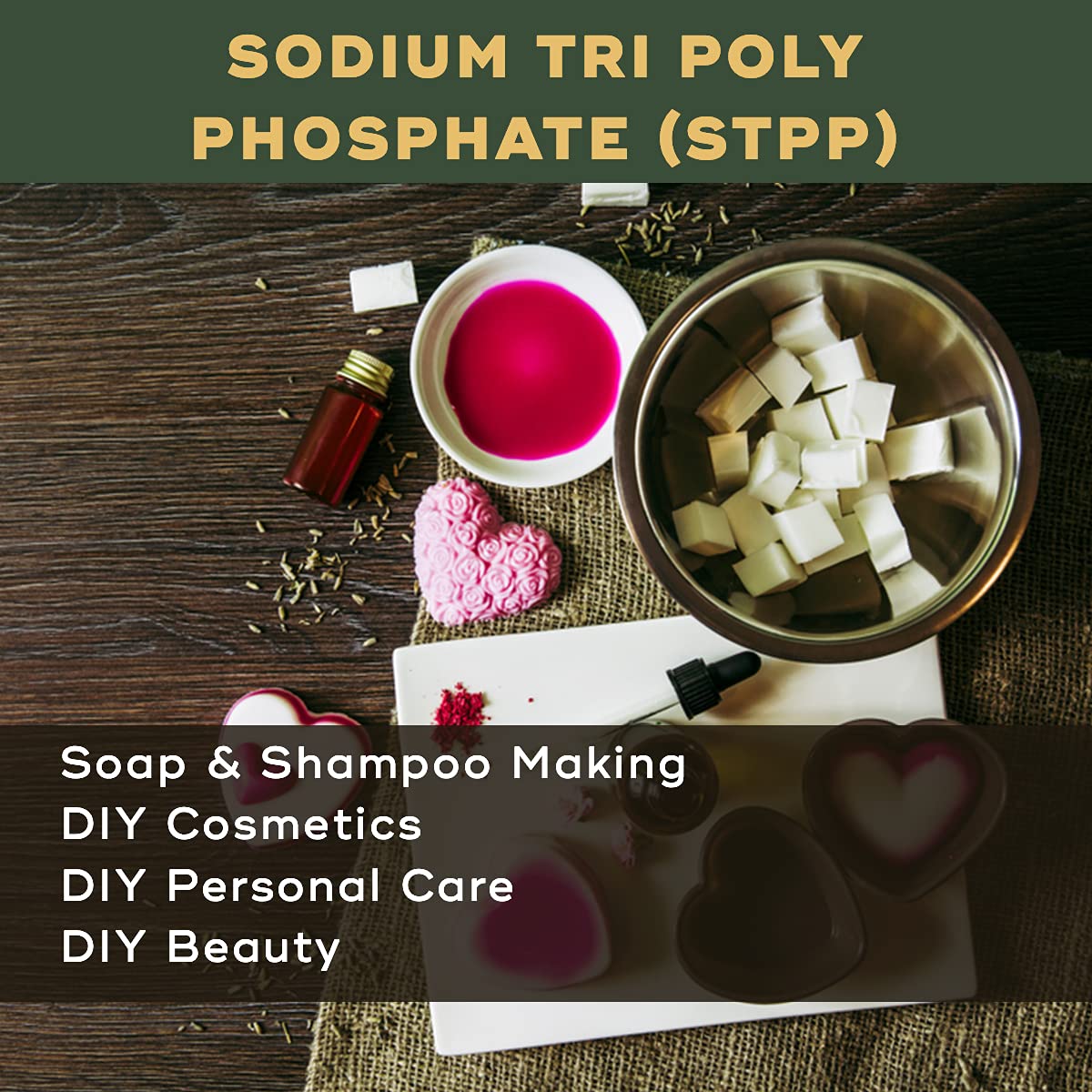 BRM Chemicals Sodium Tripolyphosphate (STPP) 200g - High Purity Food Grade for Soap Making, Shampoo, Cosmetics, Moisturizers & DIY Skincare | Perfect for Face, Hair, Skin & Body Care | Ideal for Home Use, Crafting & Personal Care Products (1 Pack)