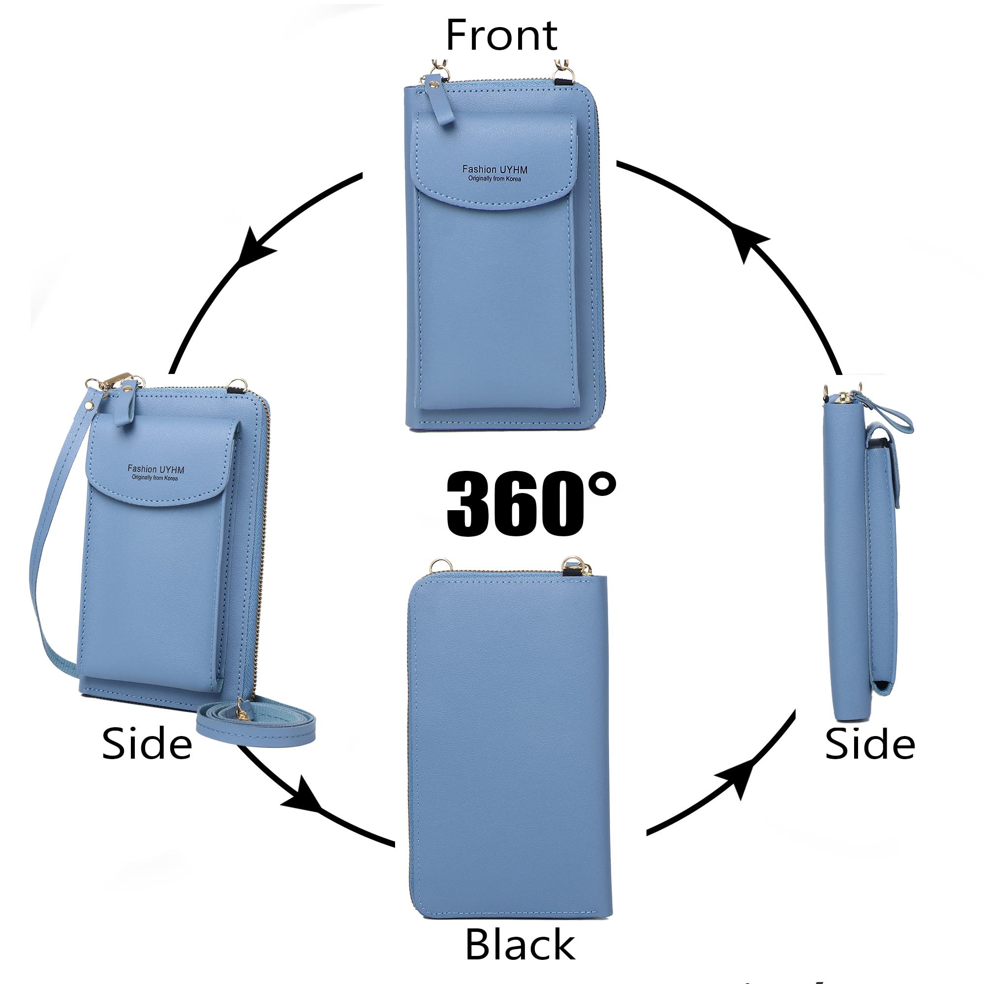 RFID Blocking Crossbody Phone Purse for Women - Blue, Perfect for Travel & Shopping