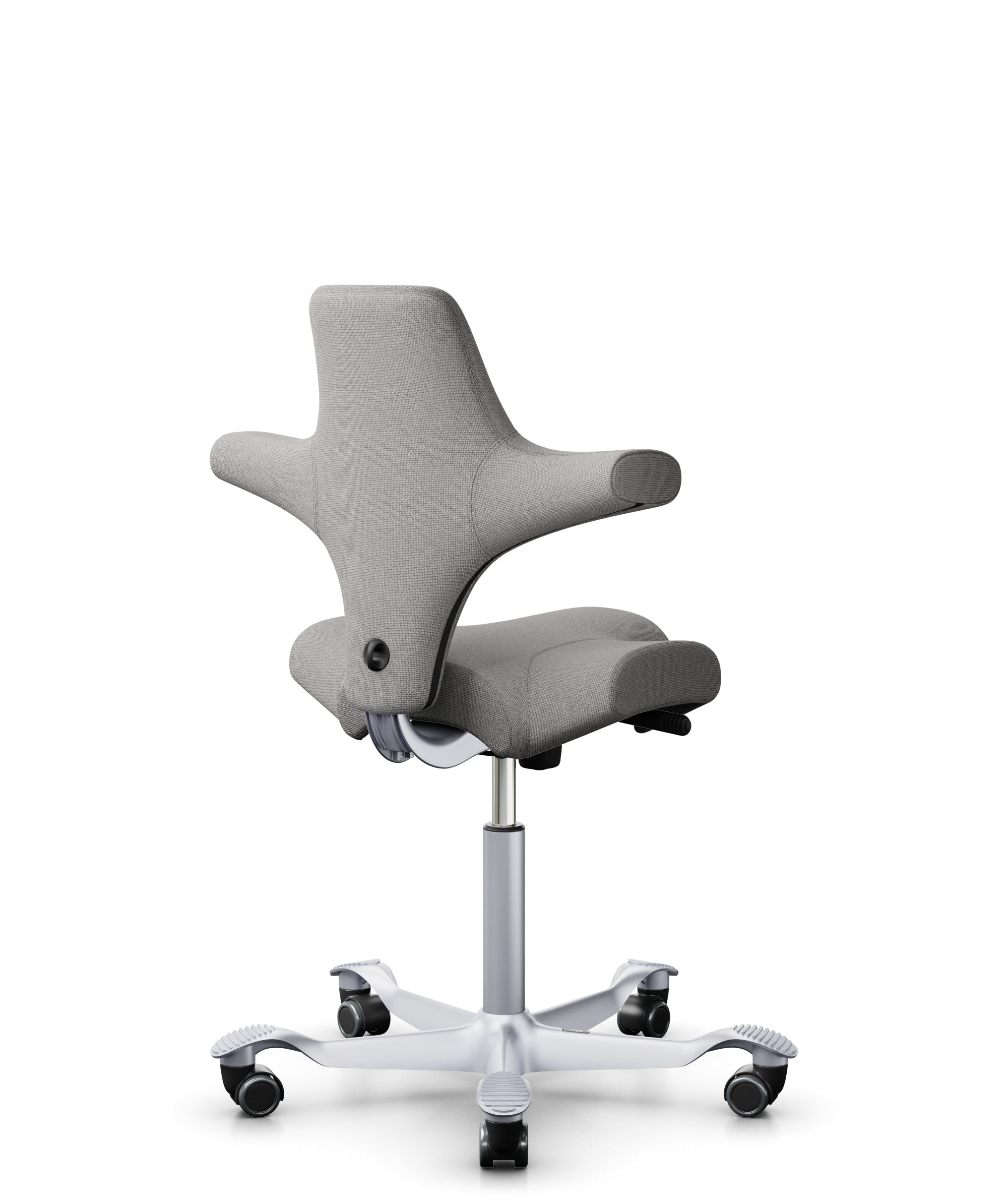 HÅG Capisco 8106 Ergonomic Office Chair - Adjustable White Metal Frame with Light Grey Gabriel Cura CU60110 Fabric - Perfect for Home Office, Coworking Spaces & Modern Workstations