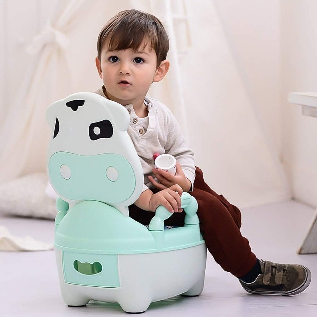 Soft Comfort Baby Potty Chair with Cute Cow Design - Ergonomic Toddler Training Toilet for Boys & Girls | Home, Travel & Daycare Use
