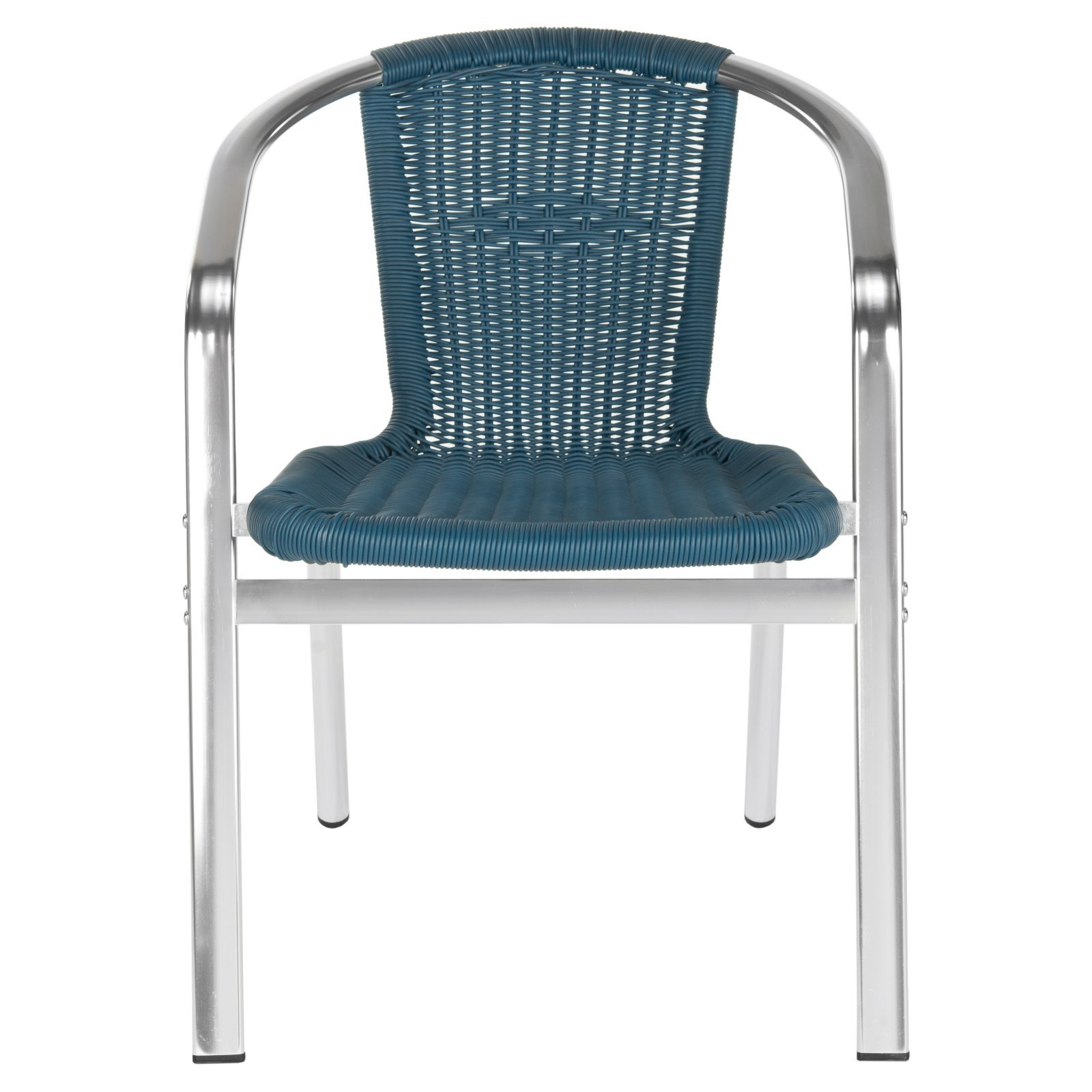 SAFAVIEH Wrangell Teal Indoor Outdoor Stacking Arm Chair - Durable Patio Furniture for Poolside, Garden, and Backyard Relaxation