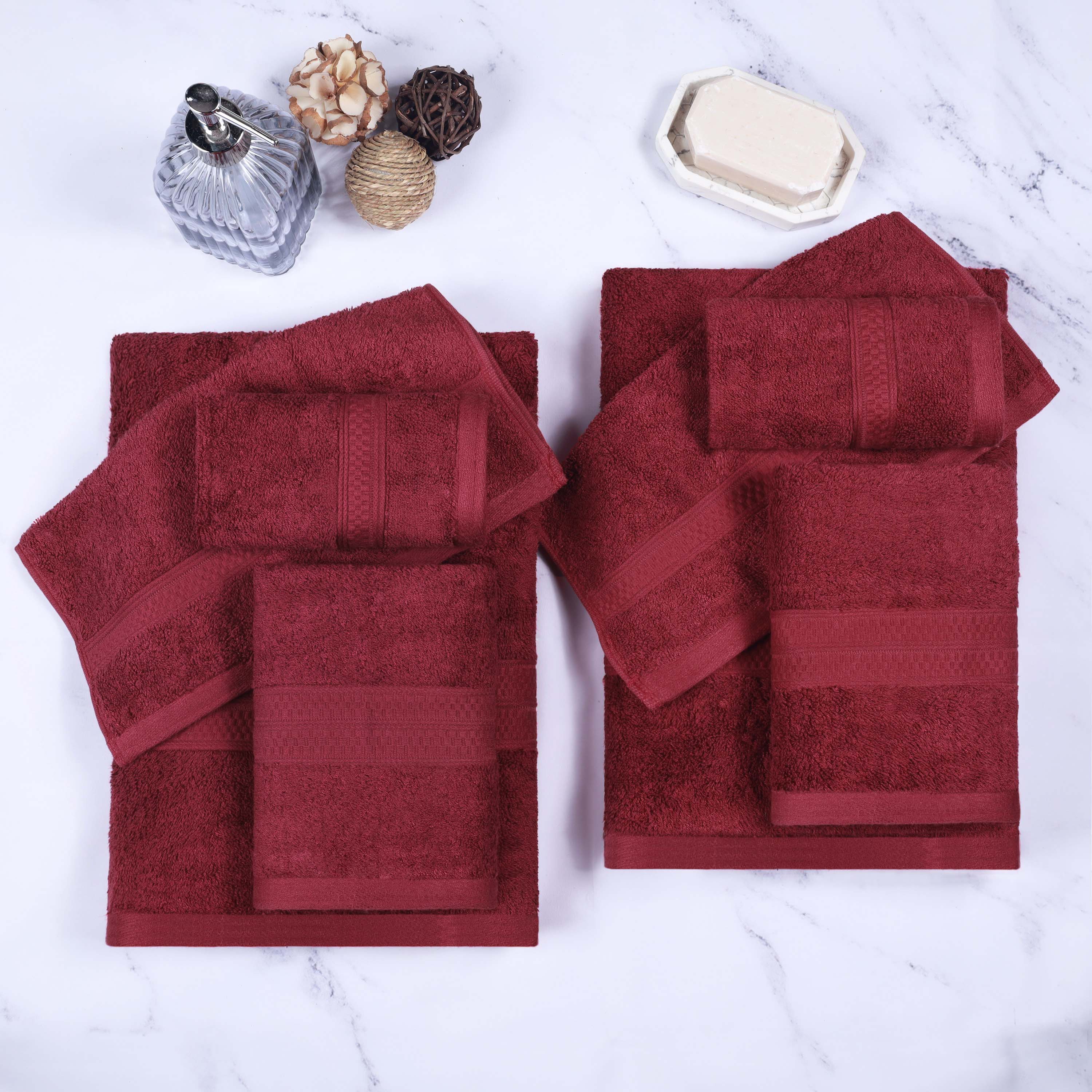 Ultra Soft Rayon Bamboo Cotton Blend 8-Piece Towel Set - Luxurious Bath & Spa Towels for Home, Hotel, and Gift Use