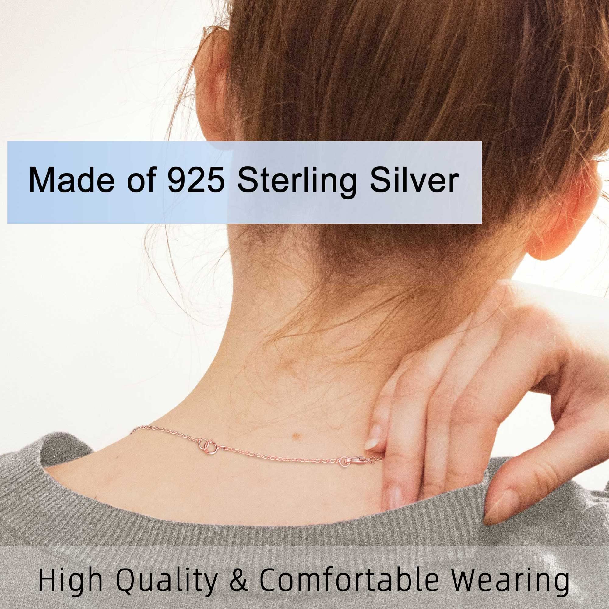 Rose Gold Necklace Extender Chain for Women - 1inch 2inch 3inch Adjustable Sterling Silver Jewelry Extender | Perfect for Layering Necklaces, Pendants & Personalized Gifts