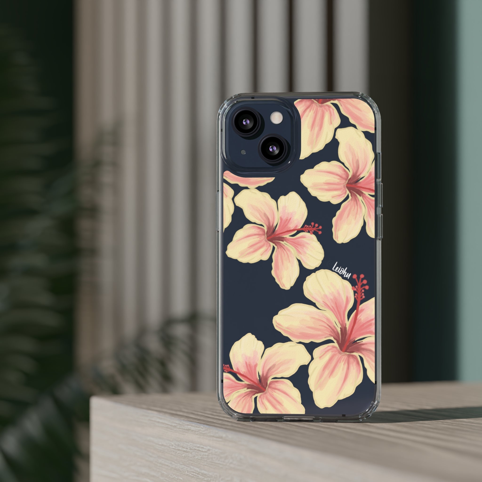 Premium Clear Hibiscus Ke'oke'o Phone Case - Shatterproof Protective Cover for iPhone & Samsung - Perfect for Beach, Travel & Everyday Use