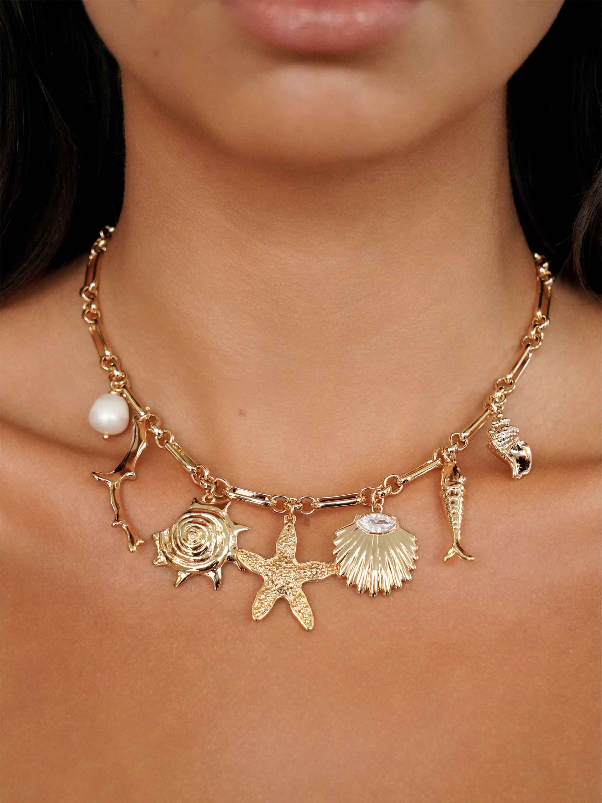 Oceanic Dreams Charm Necklace - Elegant Sea-Inspired Jewelry for Women | Perfect for Beach Vacations, Summer Outfits & Gift Giving