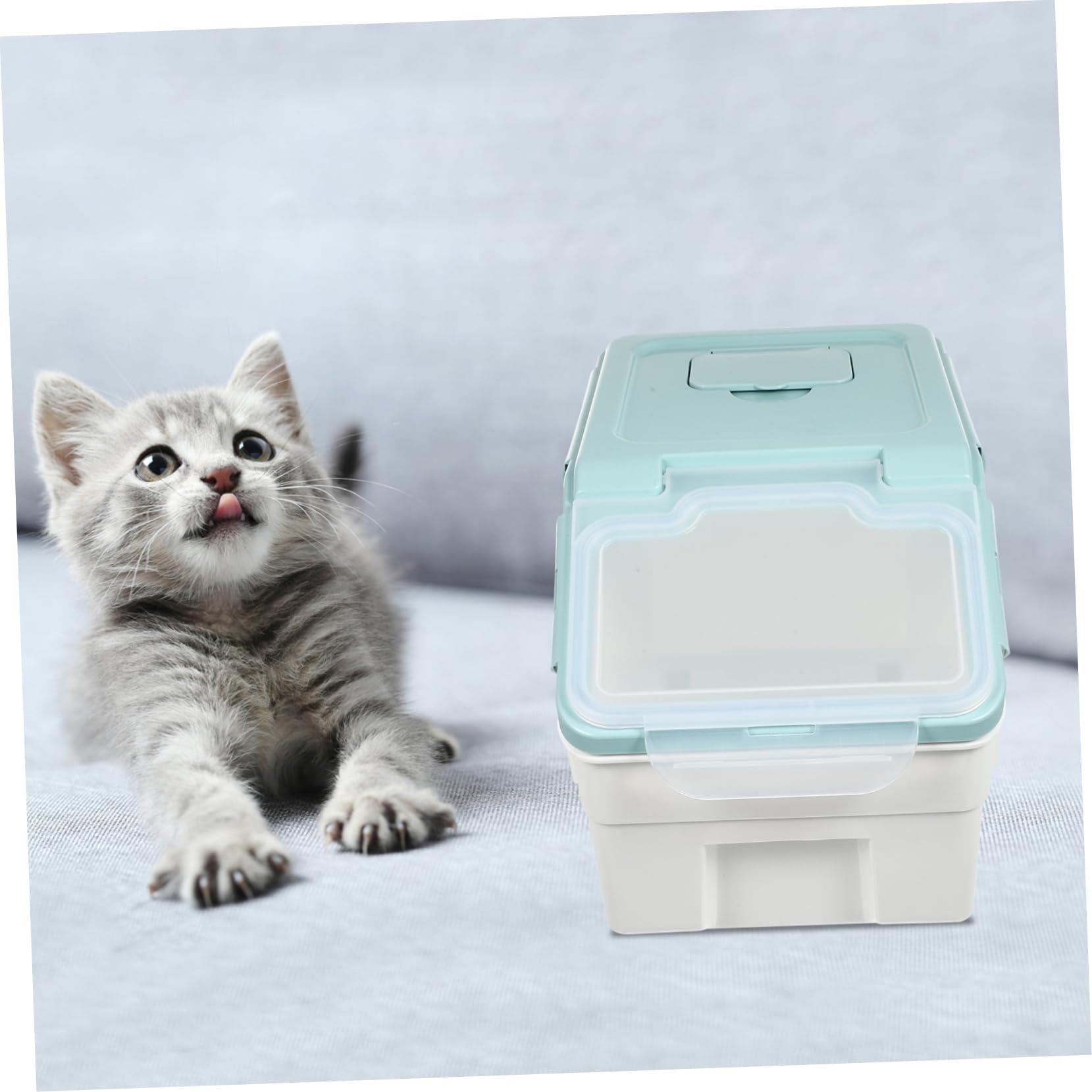 1pc Airtight Pet Food Storage Bucket with Lid - Dog & Cat Food Container, Treat Dispenser, Grain Storage Bin - BPA-Free PP Plastic for Freshness - Perfect for Kitchen, Pantry, Travel & Pet Feeding Station