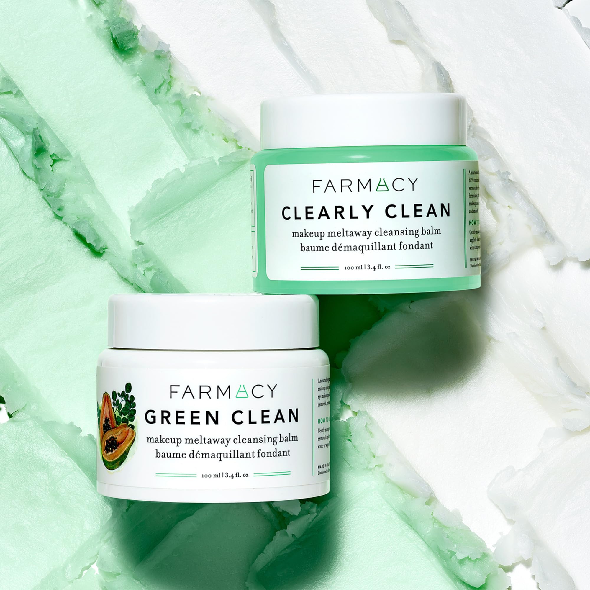 Farmacy Clearly Clean Makeup Remover Cleansing Balm for Sensitive Skin | Oil-Based Gentle Exfoliating Double Cleanser | Transforms from Balm to Milky Lather (50ml) | Perfect for Nighttime Skincare Routine & Travel-Friendly Makeup Removal