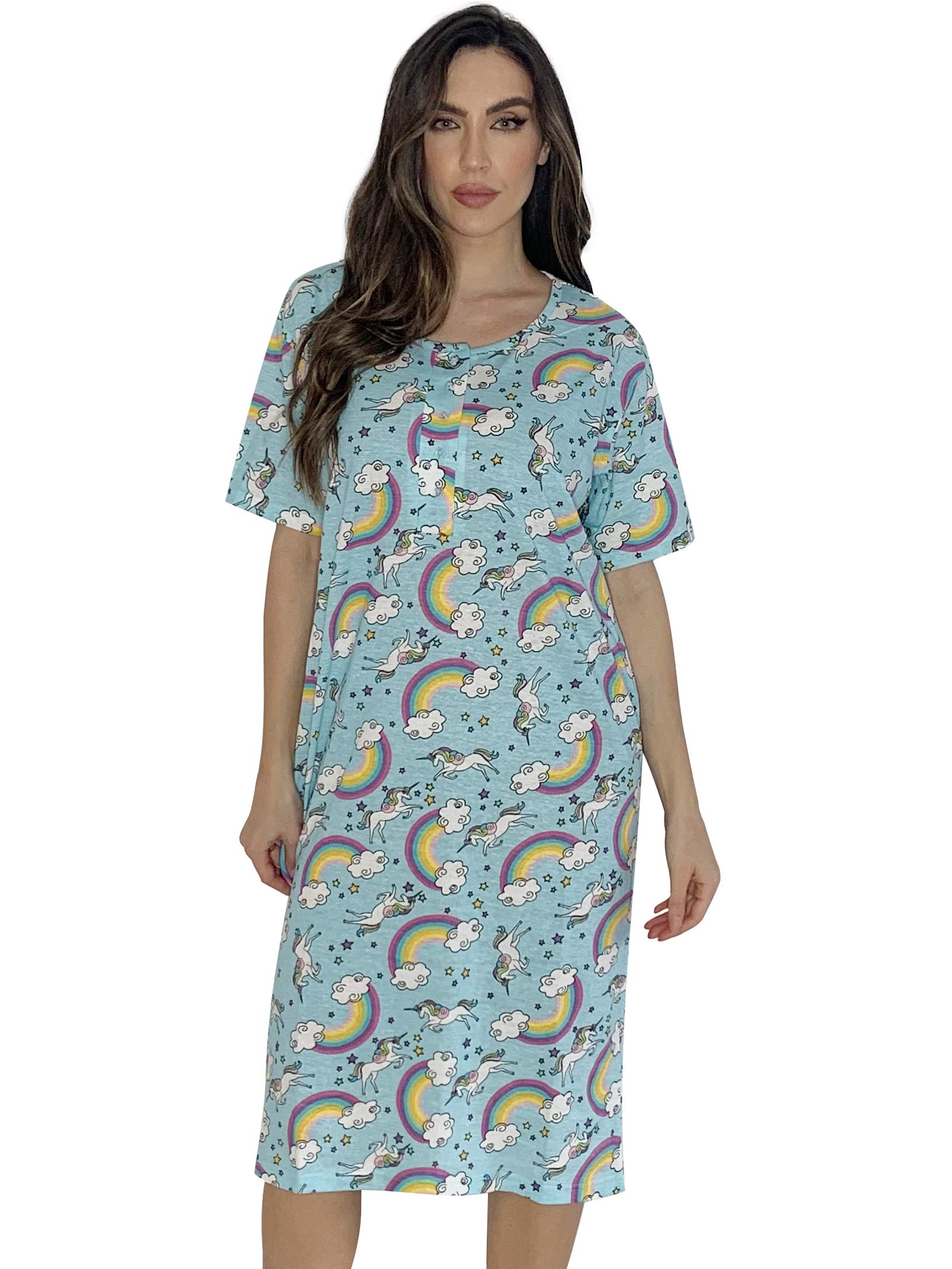 Just Love Women's Short Sleeve Nightgown Sleep Dress - Soft & Comfortable Sleepwear for Lounge, Bedtime & Relaxation