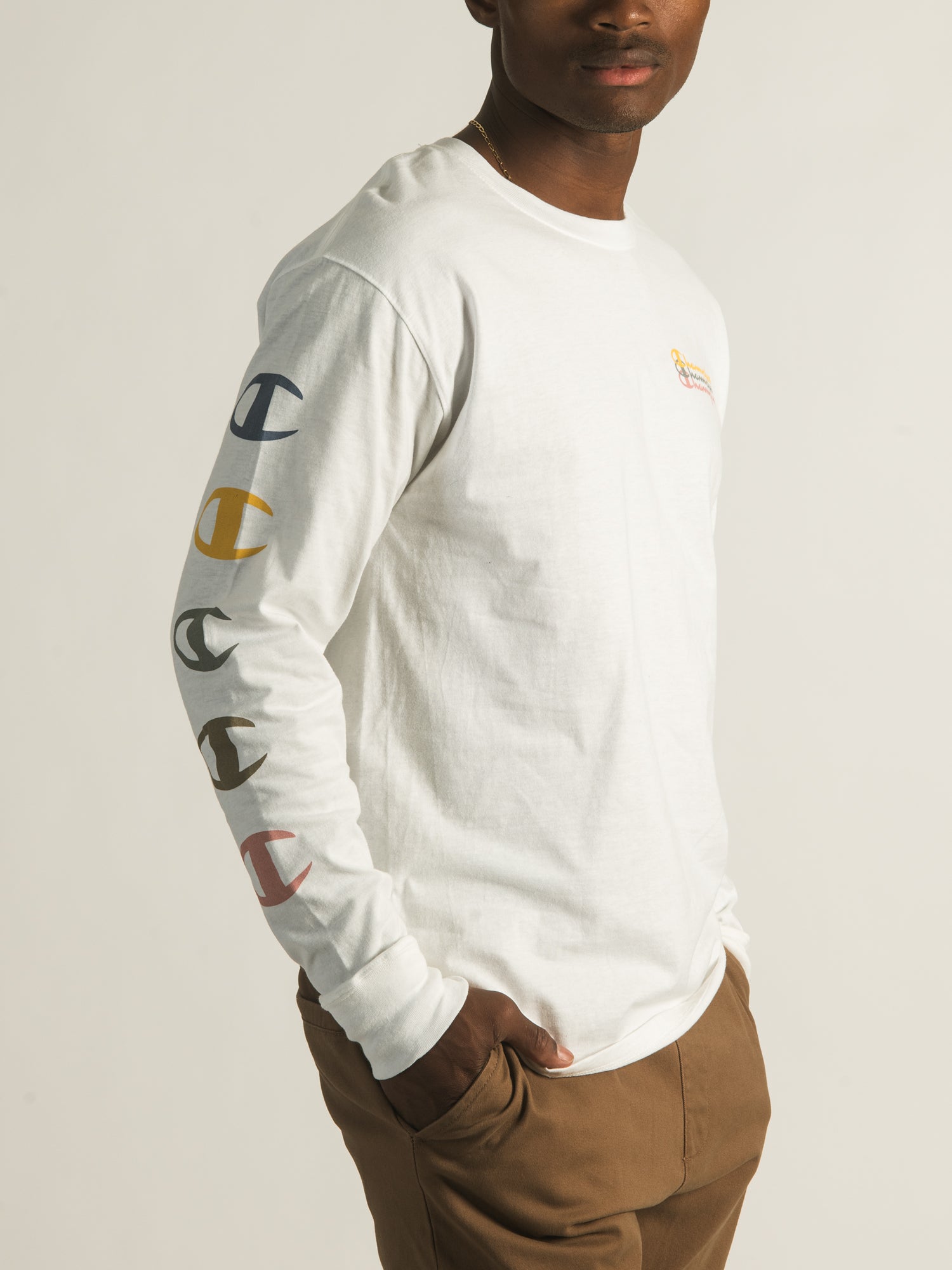 Champion Classic Triple Script Long Sleeve T-Shirt for Men & Women | Soft Cotton Crewneck Tee | Casual Wear, Gym, Lounge & Everyday Outfits