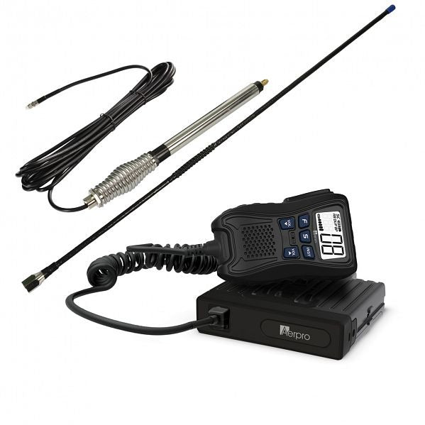 Aerpro AP477HPK 5W Hideaway UHF CB Radio and Antenna Pack - Compact & Powerful Communication for Truckers, Off-Roading & Emergency Use