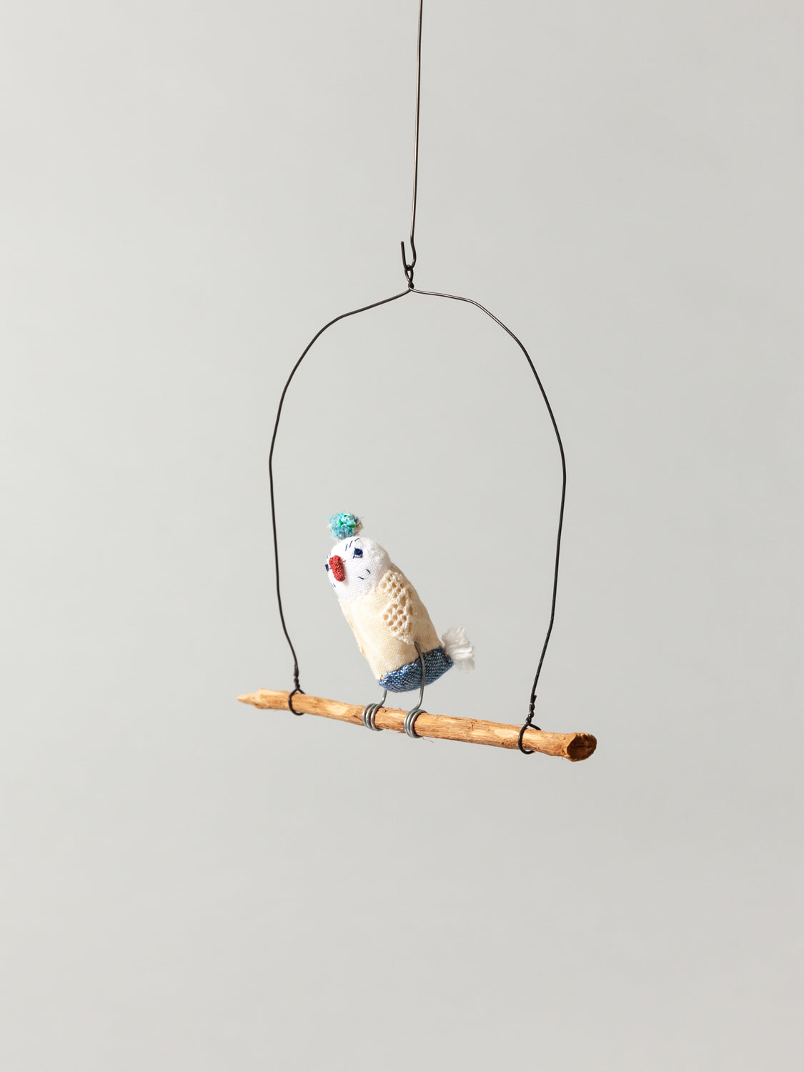 Blue Owl Wire Bird Mobile - Handmade Home Decor for Nursery, Living Room & Bedroom | Perfect for Boho, Farmhouse & Rustic Style Decorations