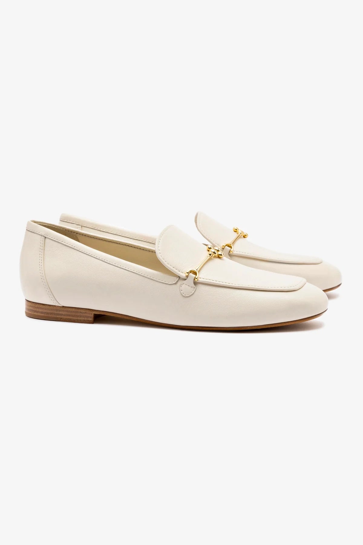 Katherine Women's Ivory Leather Loafers - Comfortable Slip-On Shoes for Casual Wear, Office & Travel