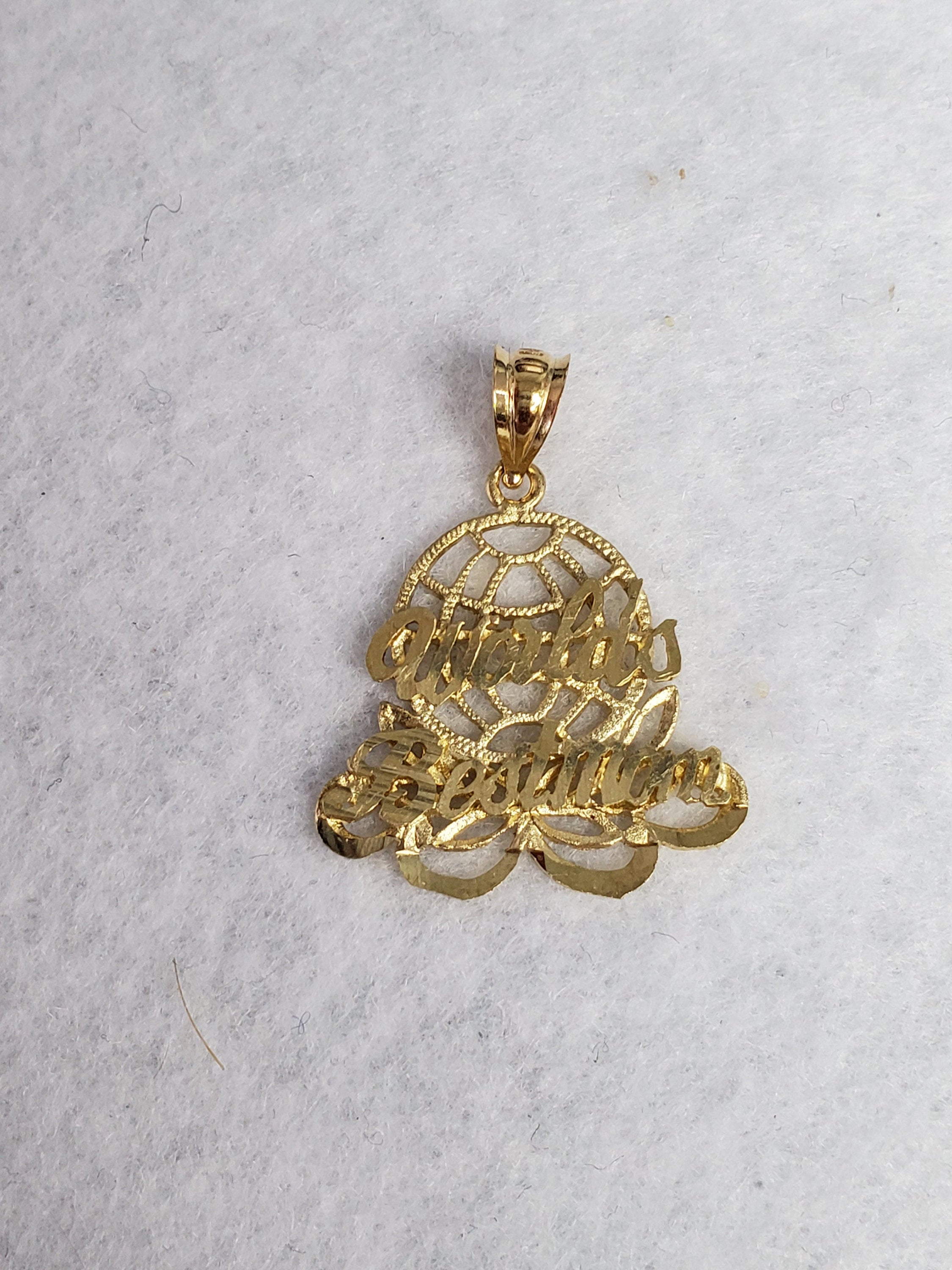 14K Yellow Gold Diamond Cut Charm Pendant for Men - Elegant Jewelry Gift for Him, Perfect for Weddings, Anniversaries & Special Occasions