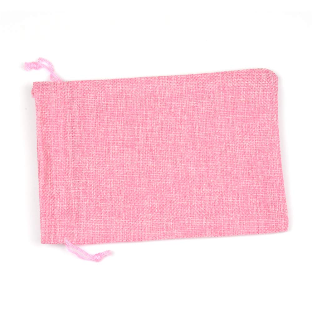 30 Pack Pink Burlap Drawstring Bags 4 x 5.5 Inch - Small Gift Bags for Jewelry, Wedding Favors, Party Favors & DIY Crafts - Perfect for Bridal Shower, Baby Shower, Christmas Gifts and Handmade Crafts