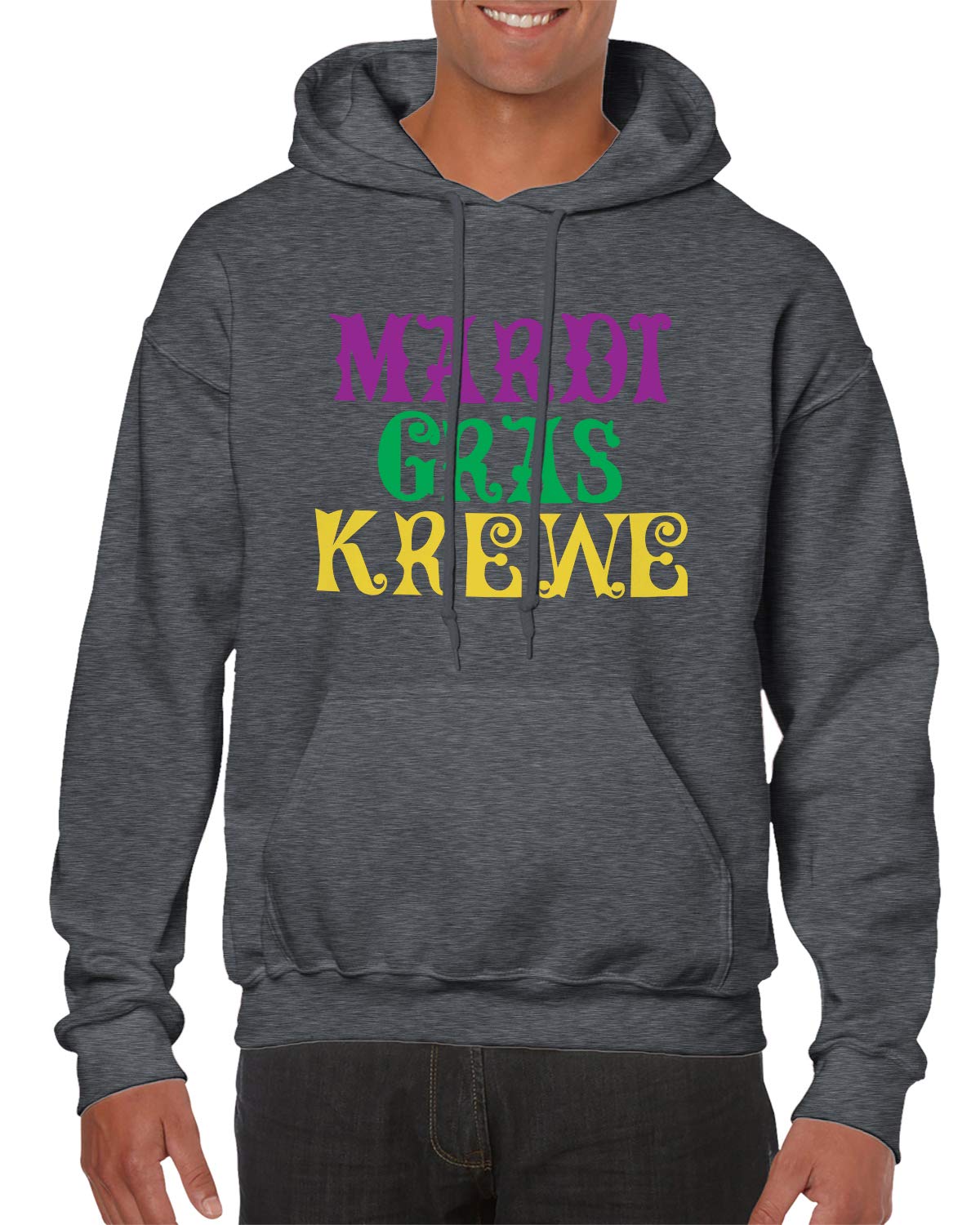 SpiritForged Apparel Mardi Gras Krewe Hoodie - NOLA Beads Unisex Pullover Sweatshirt | Carnival Festival & New Orleans Street Style