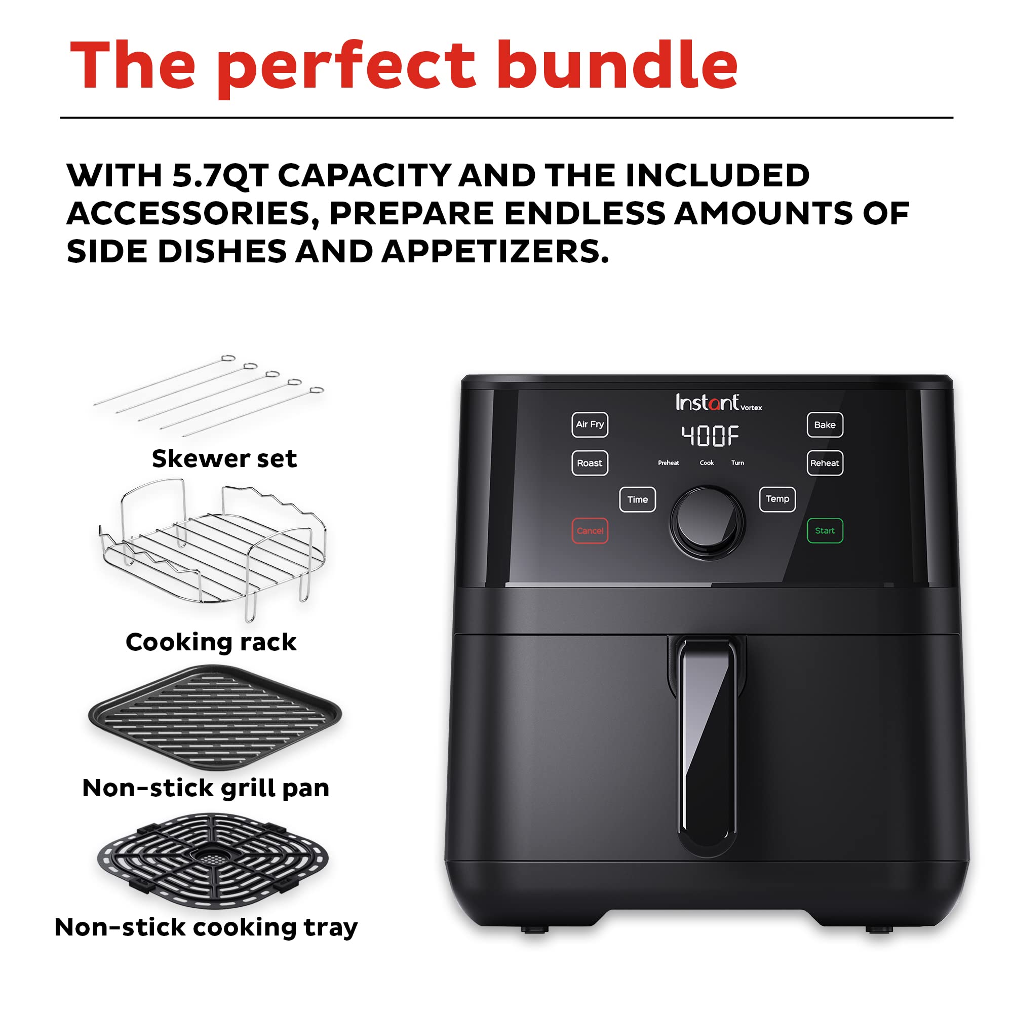 Instant Pot Vortex 6QT Air Fryer Oven - 4-in-1 Functions (Bake/Roast/Reheat/Dehydrate) | Certified Renewed | Perfect for Healthy Cooking, Quick Meals & Family Dinners