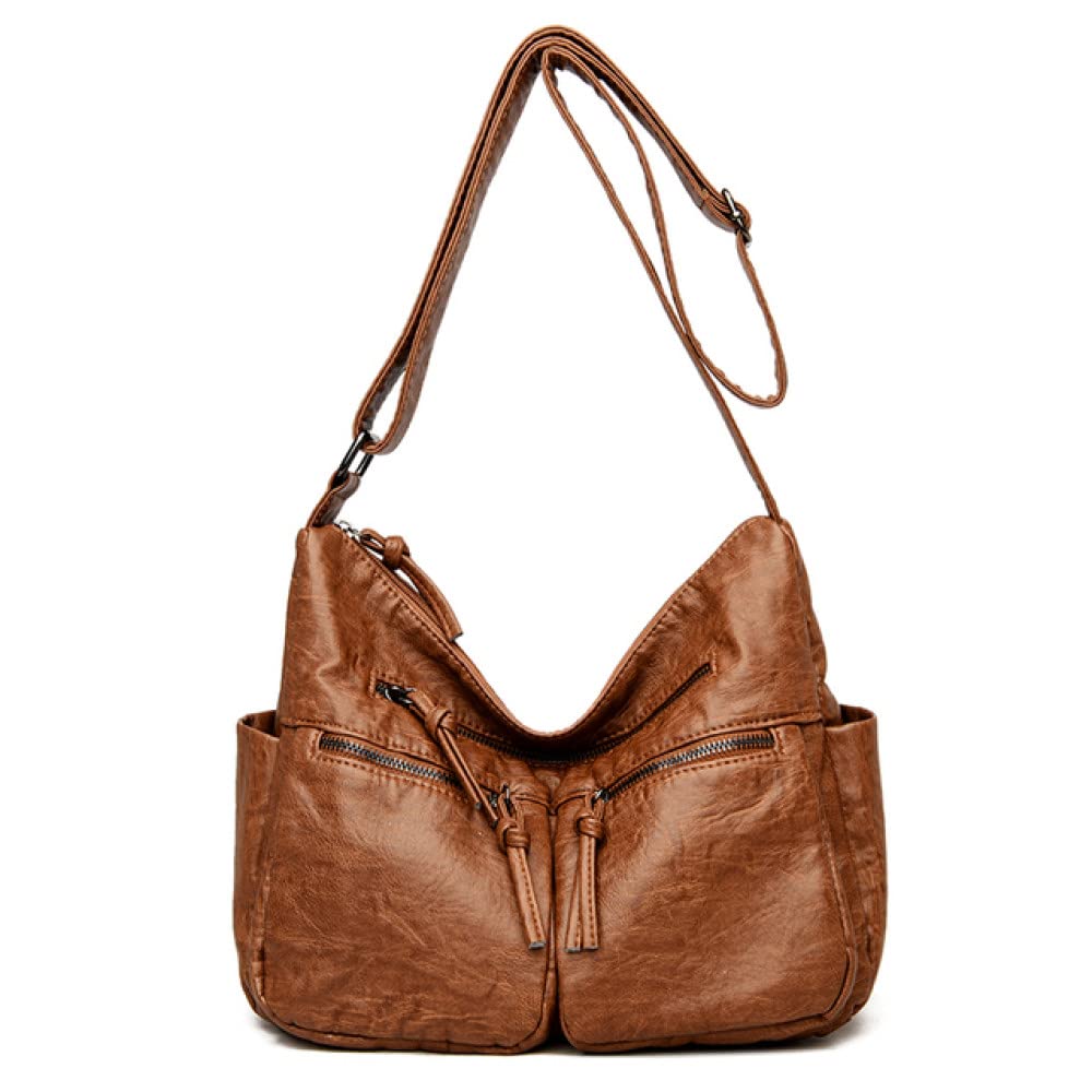 Stylish Multi-Pocket Crossbody Shoulder Bag for Women - Luxury Messenger Purse in Brown | Perfect for Travel, Work & Everyday Use