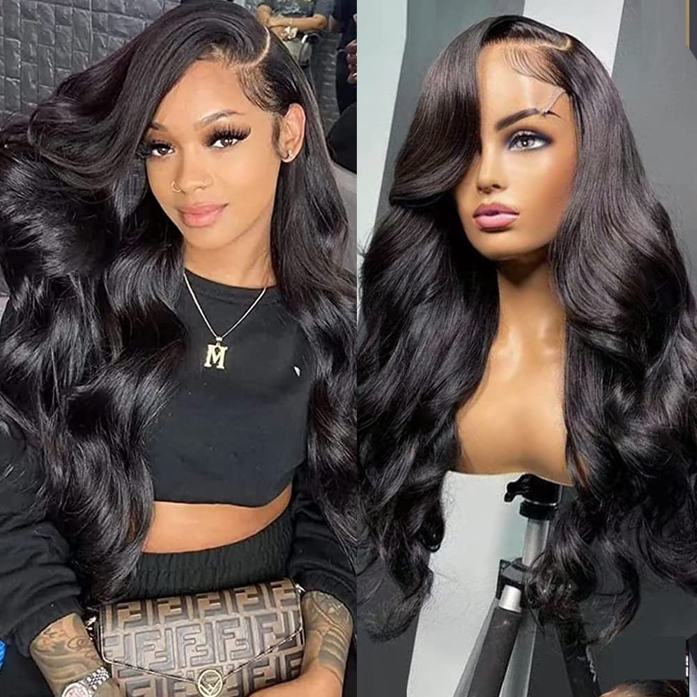 360 Body Wave Full Lace Frontal Wigs Human Hair 180 Density HD Transparent Brazilian Virgin Hair Wigs with Baby Hair for Black Women - 28 Inch Natural Color | Perfect for Daily Wear, Special Occasions & Protective Hairstyles