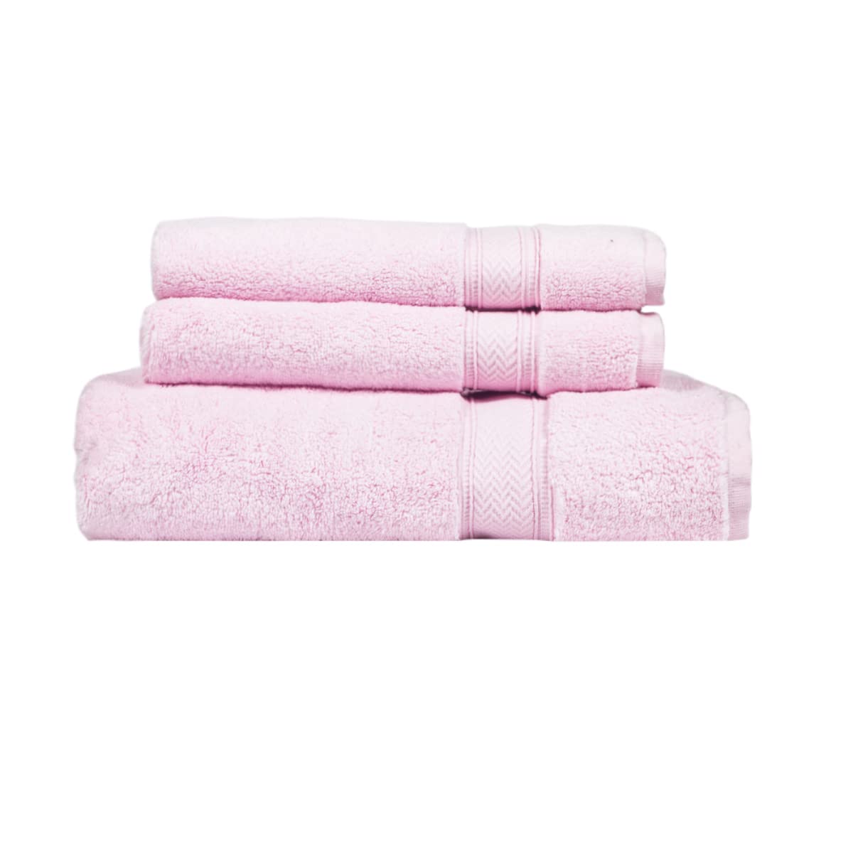Premium 3-Piece Pink Bath Towel Set - 54