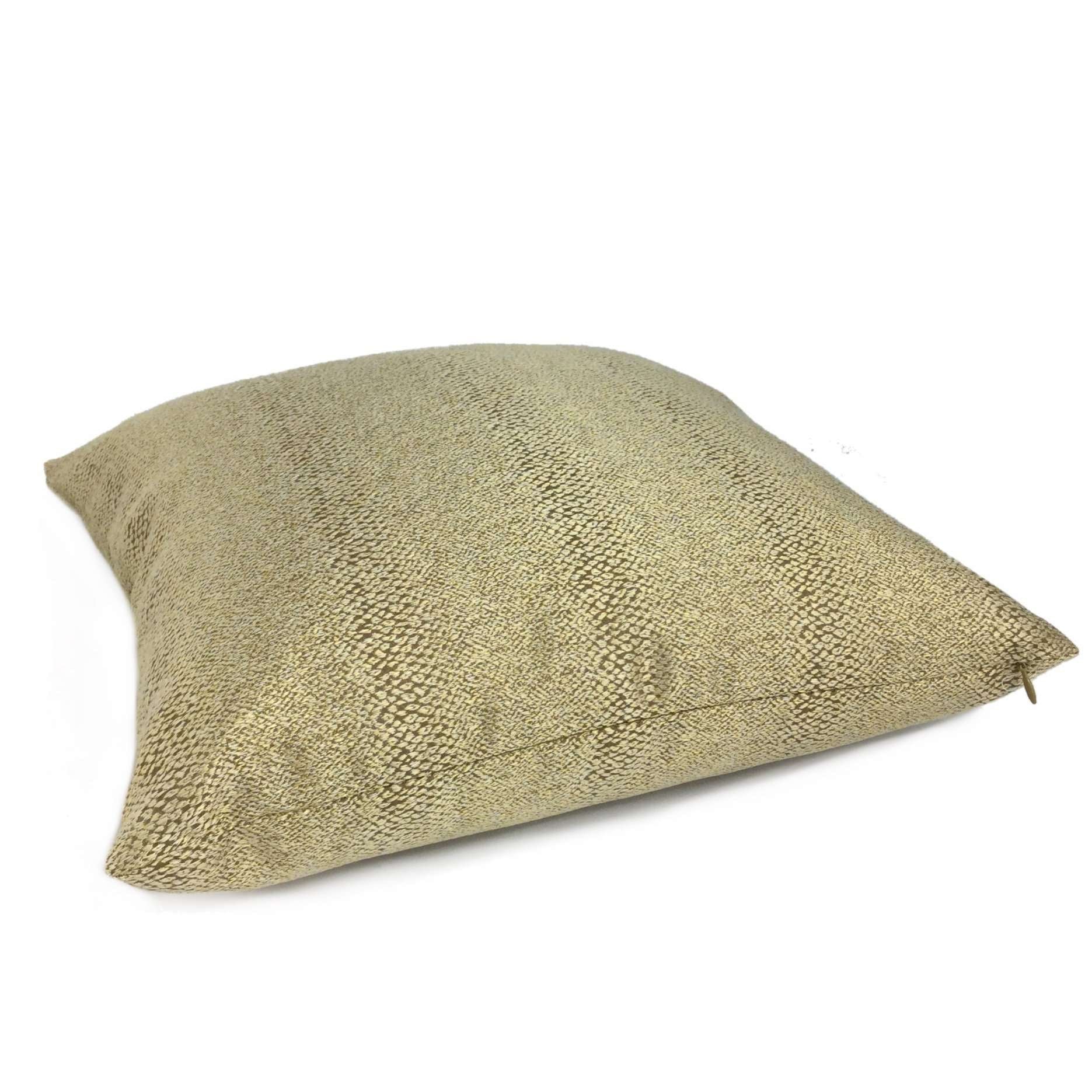 Robert Allen Glossy Slither Gold Faux Snakeskin Pillow Cover - Luxury Decorative Throw Pillow Case for Sofa, Bed & Home Decor - 18x18 Inches