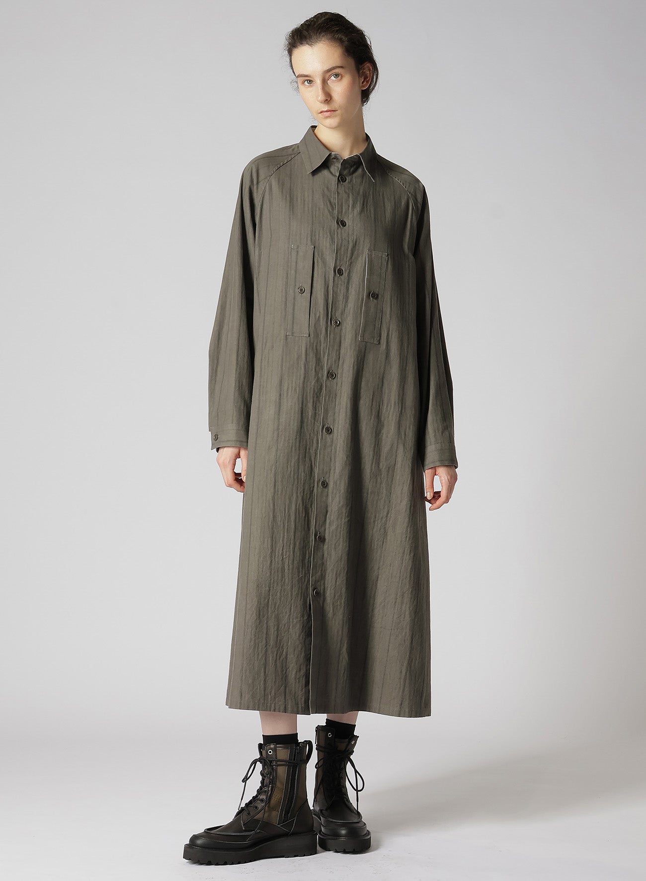 Stylish Cotton Stripe Ink Dyed Chest Pocket Dress for Women - Perfect for Casual Outings, Office Wear & Summer Fashion