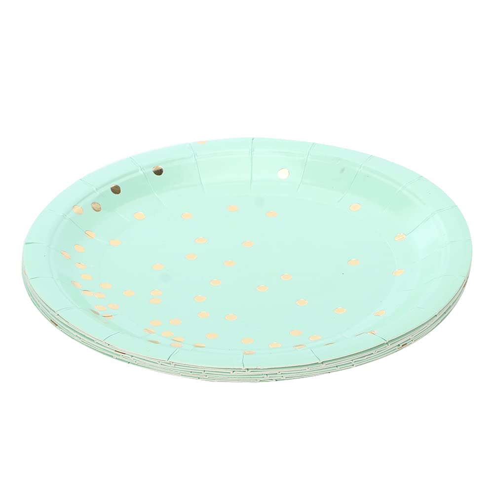 8-Piece Disposable Paper Plate Set - Eco-Friendly Cake Trays & Dessert Platters for BBQ, Birthday, Christmas, Wedding Parties (Mint Green) | Perfect for Outdoor Events, Catering & Holiday Celebrations