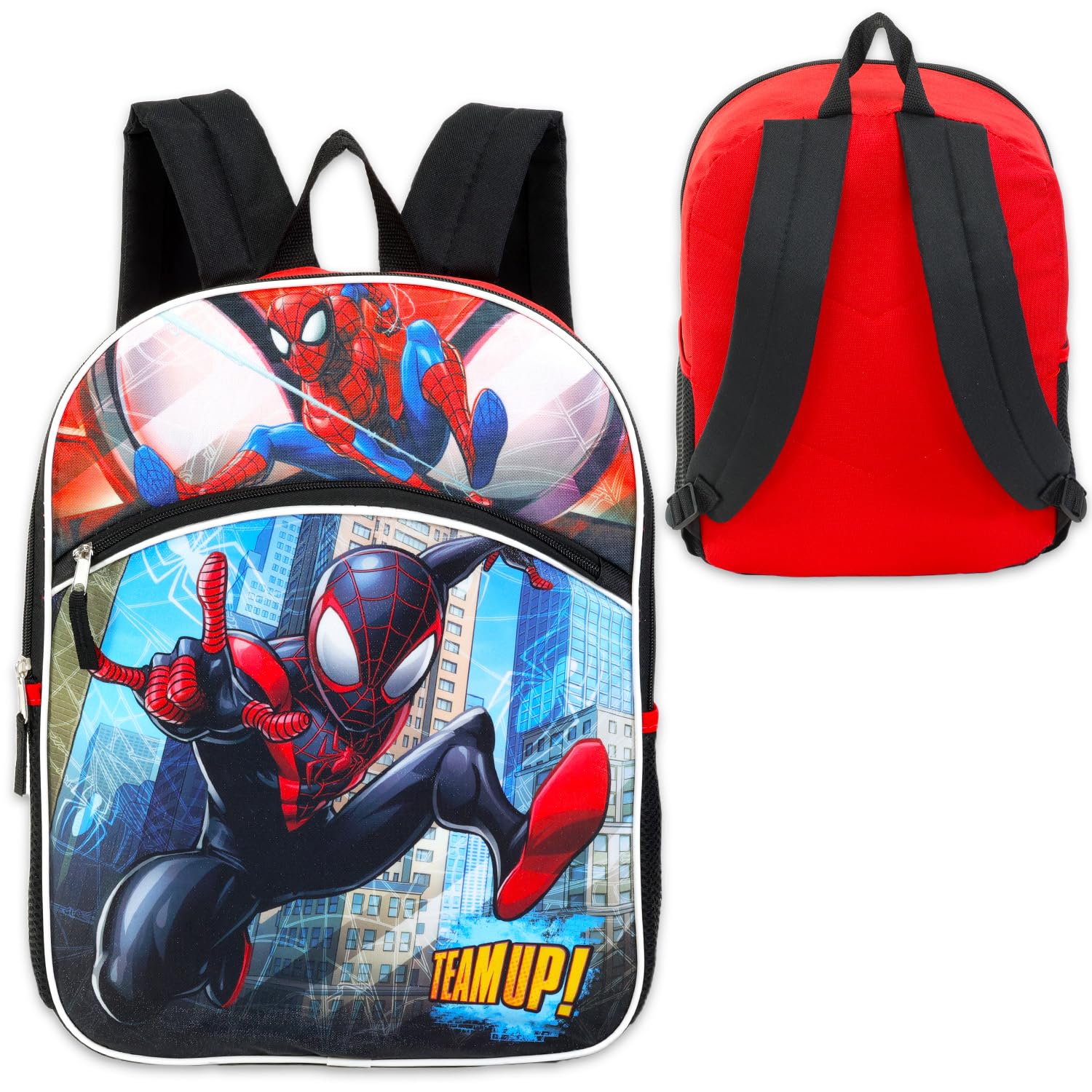 Spider-Man Backpack Set - 5 Piece Bundle with 16