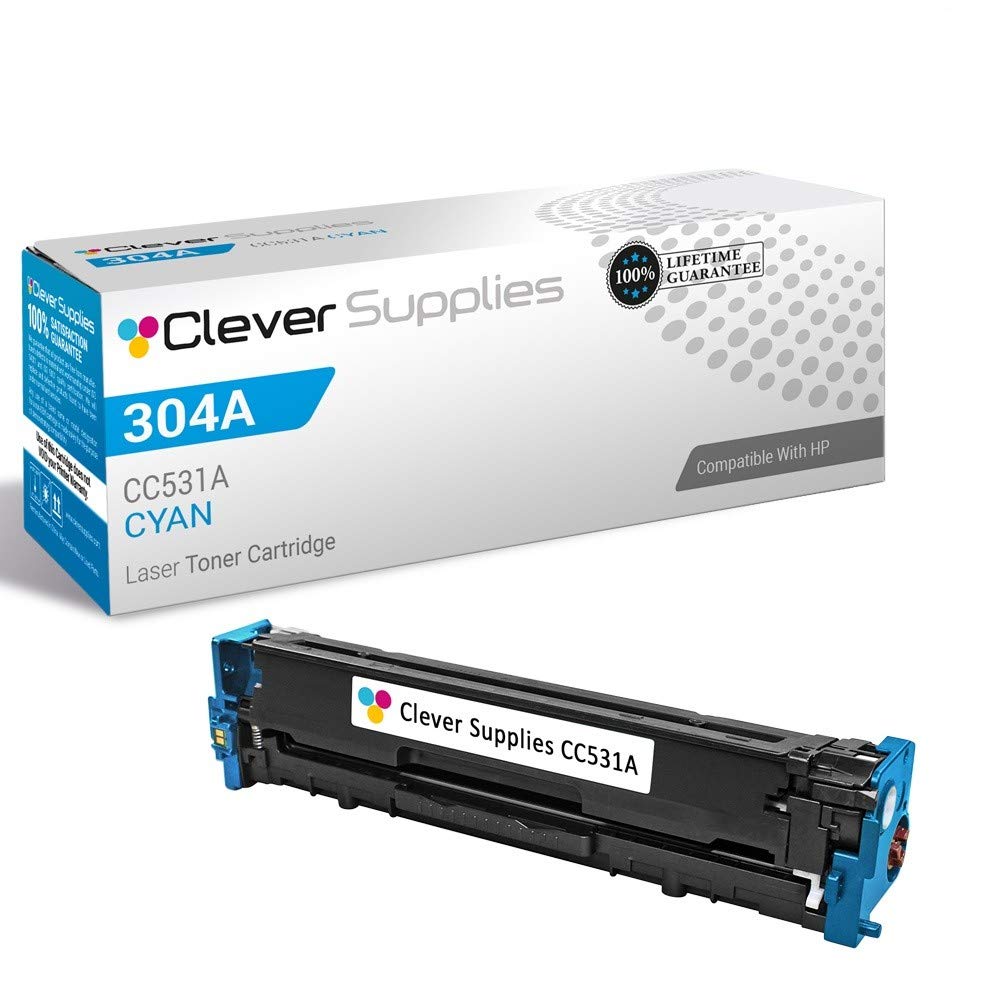 High-Quality CS Compatible Cyan Toner Cartridge Replacement for HP CP2025/CC531A/304A - Works with HP Color LaserJet CM2320/CP2020/CP2025/CP2026 Series - Perfect for Home & Office Printing Needs