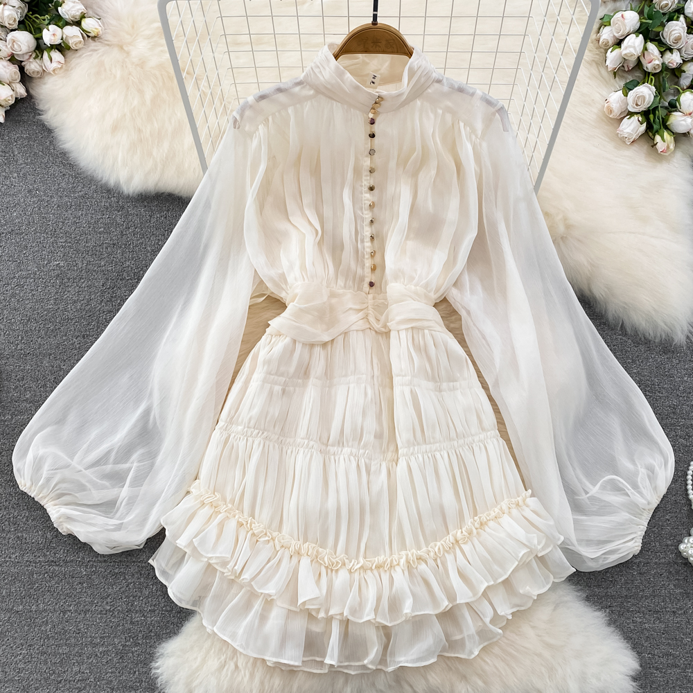 Long Sleeve Mesh Short Dress - A-Line Ruffled Party Dress for Women | Perfect for Cocktail Parties, Date Nights & Special Occasions