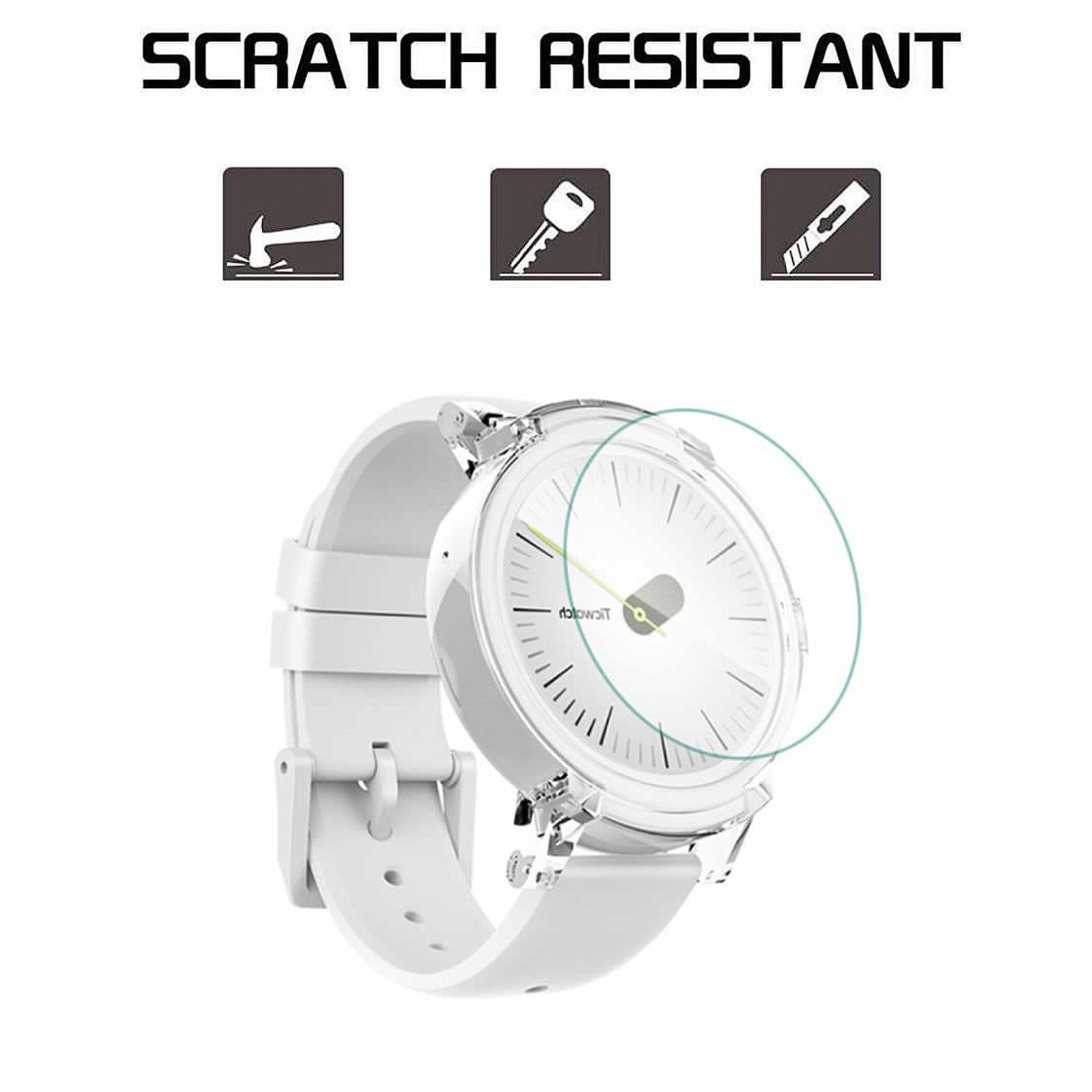 Premium ZRL 9H 2.5D Tempered Glass Screen Protector for Ticwatch 2/S/E - Ultra HD Clarity, Anti-Scratch & Bubble-Free - Perfect for Workouts, Outdoor Activities & Daily Use