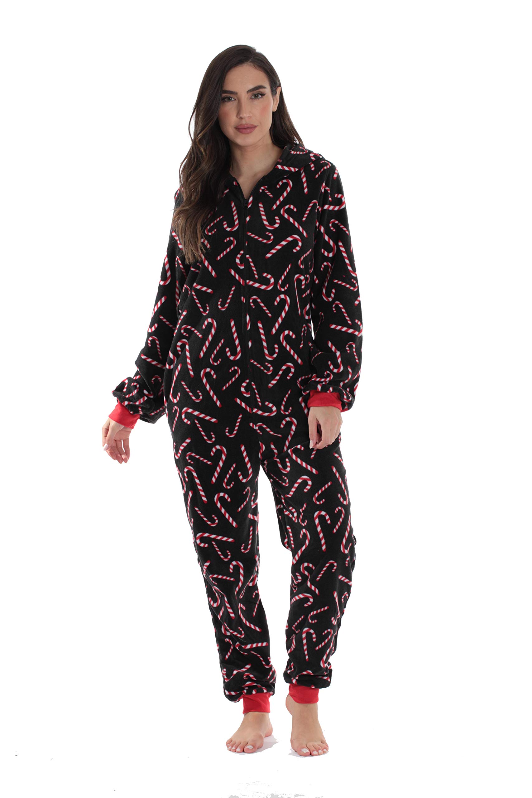 Candy Cane Matching Family Pajamas - Christmas Couple Onesies for Adults & Dog - Holiday Matching Outfits for Family Photos, Christmas Morning & Cozy Winter Nights